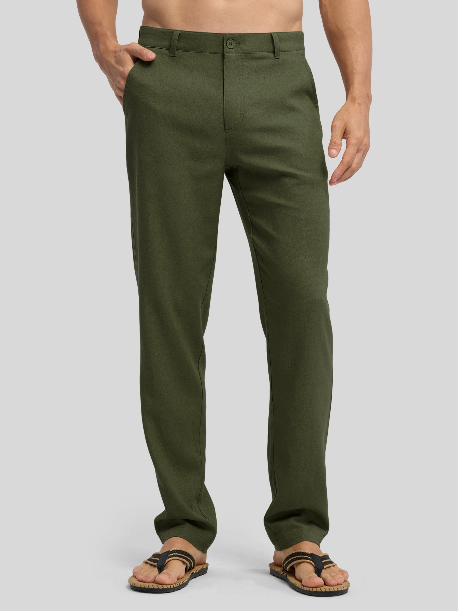 Men's Cotton Linen Breathable Casual Pants - Image 43