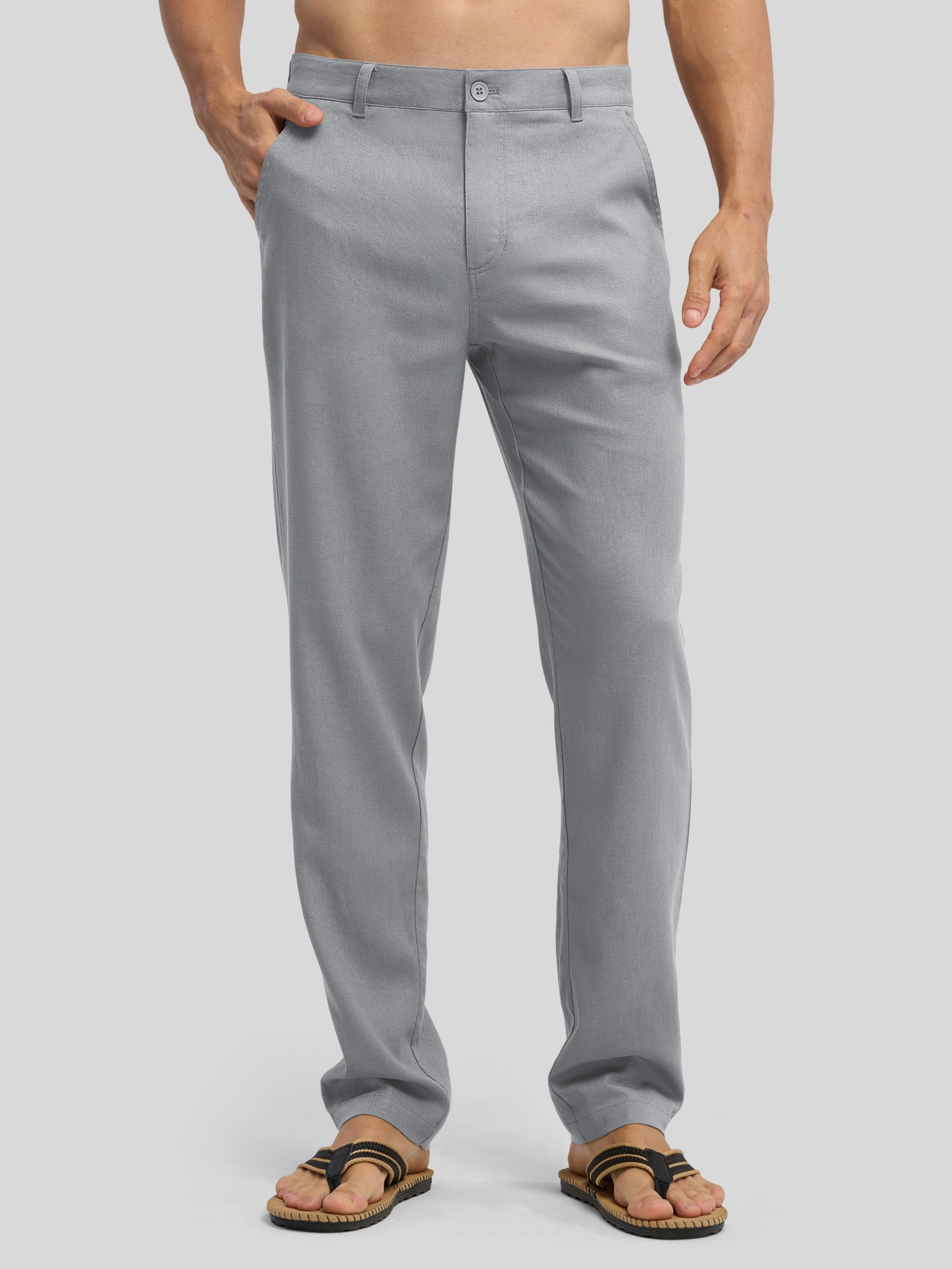 Men's Cotton Linen Breathable Casual Pants - Image 14