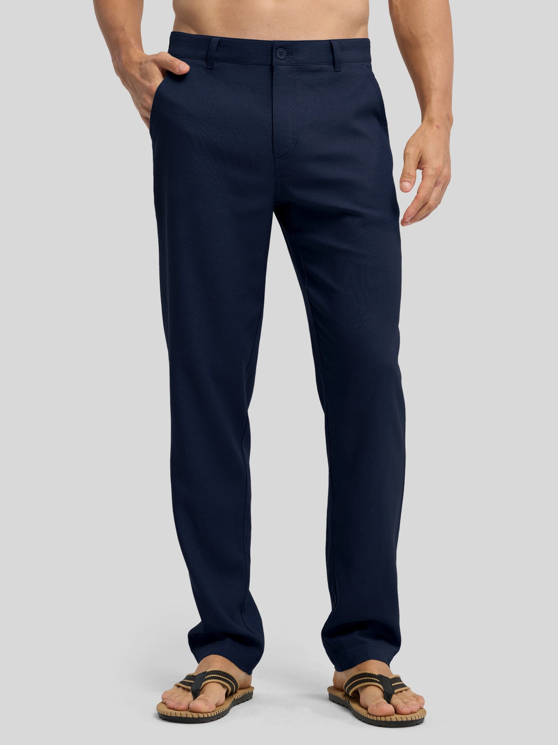Men's Cotton Linen Breathable Casual Pants - Image 34