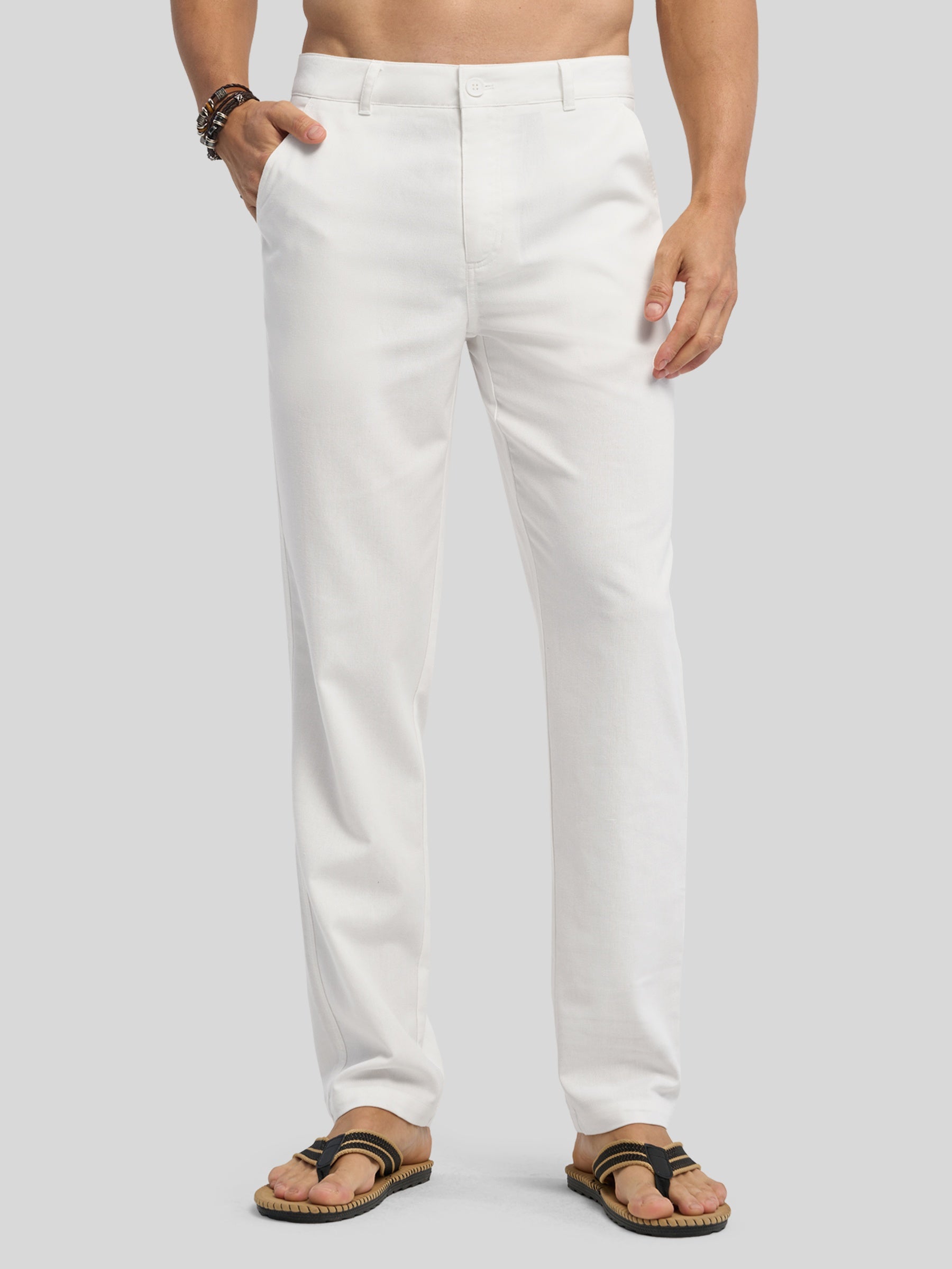 Men's Cotton Linen Breathable Casual Pants - Image 2
