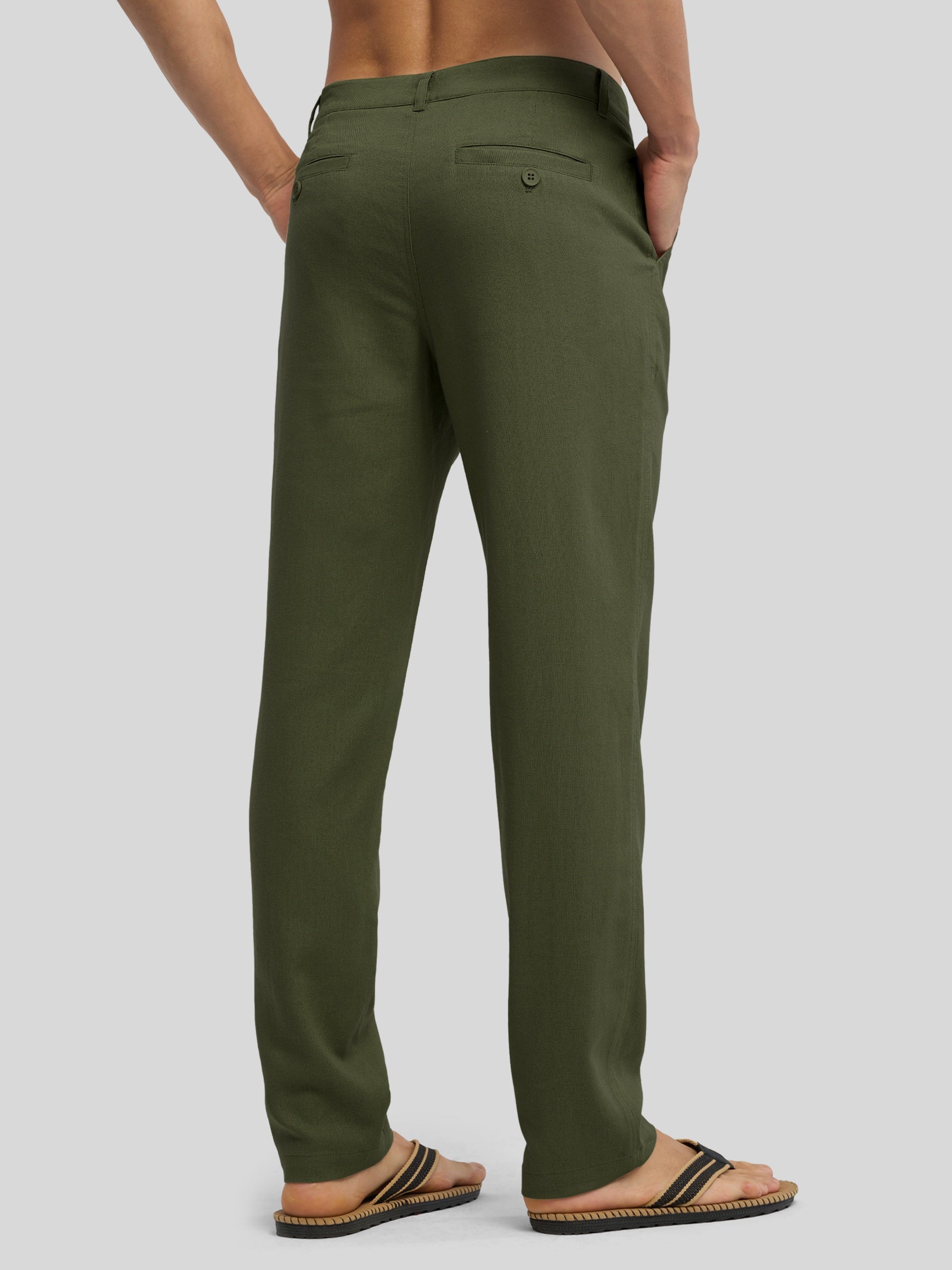 Men's Cotton Linen Breathable Casual Pants - Image 45