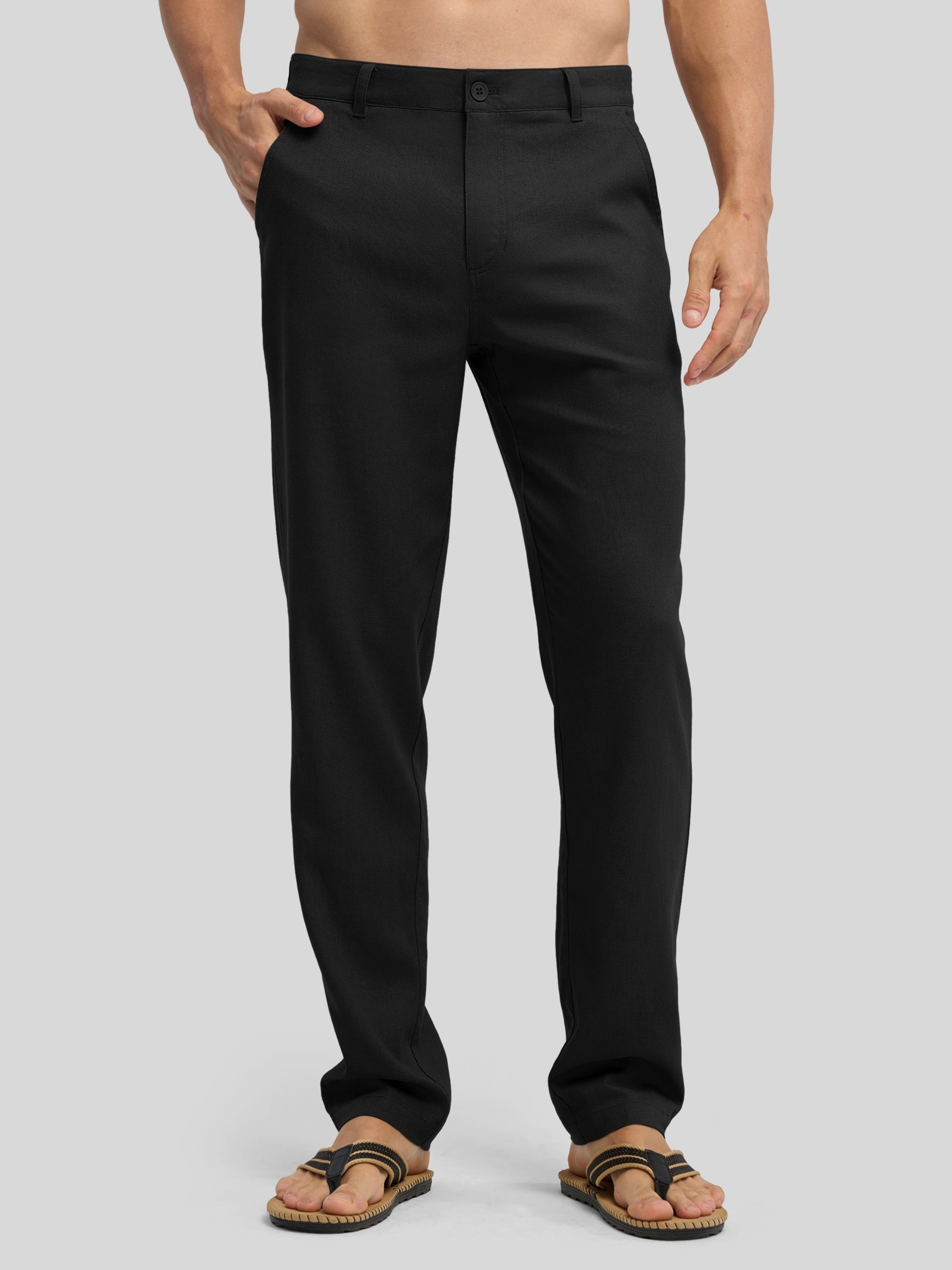 Men's Cotton Linen Breathable Casual Pants - Image 40