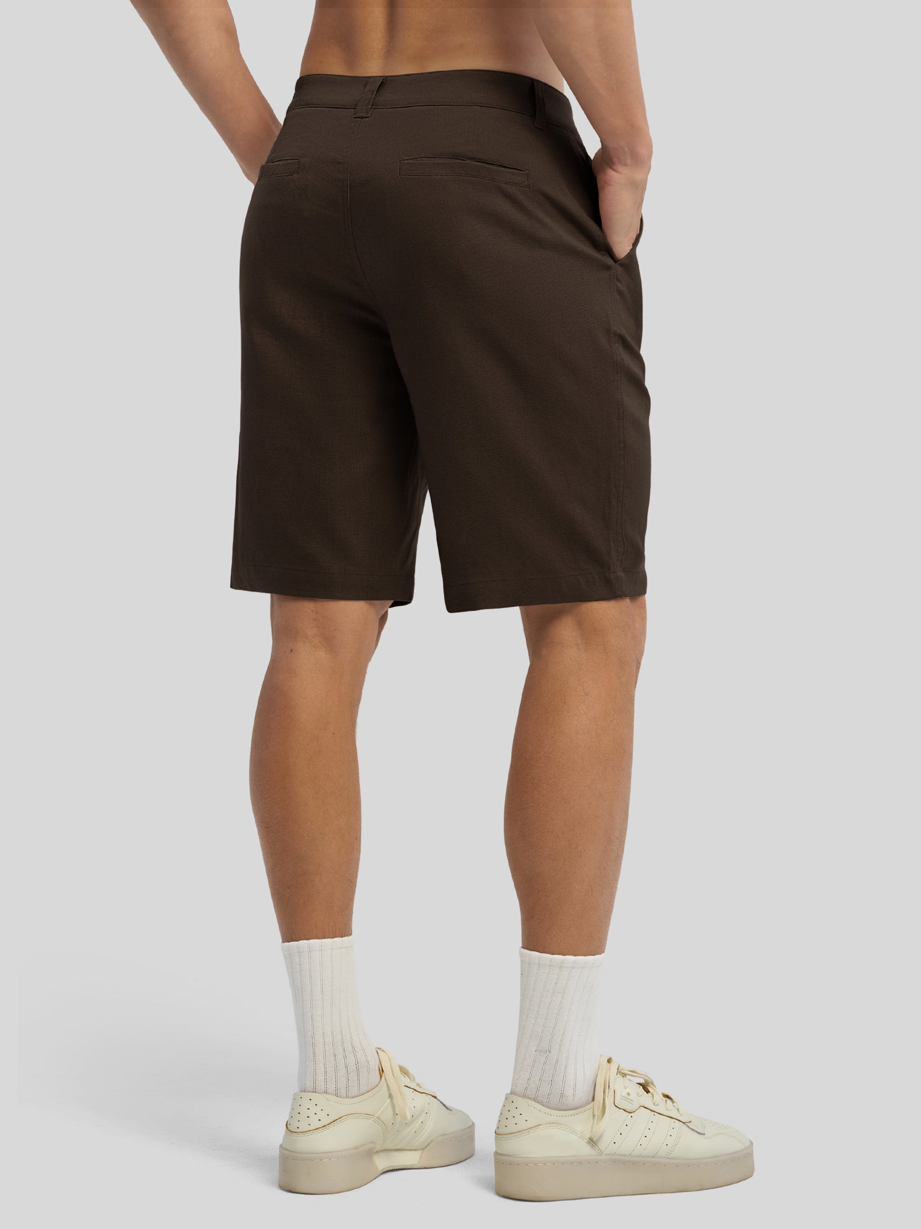 Men's Linen Shorts 10 Inch Flat Front - Image 20