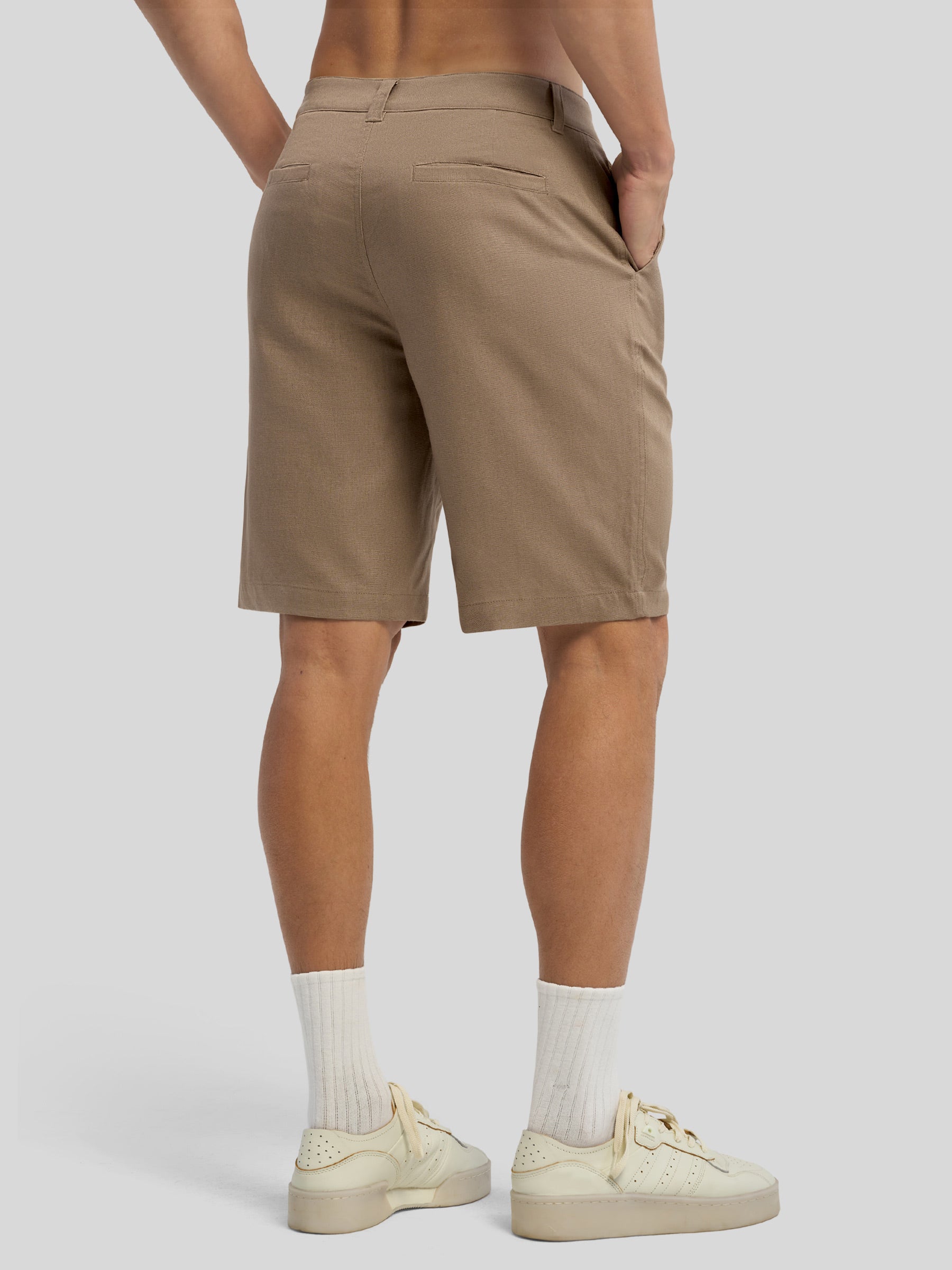 Men's Linen Shorts 10 Inch Flat Front - Image 16