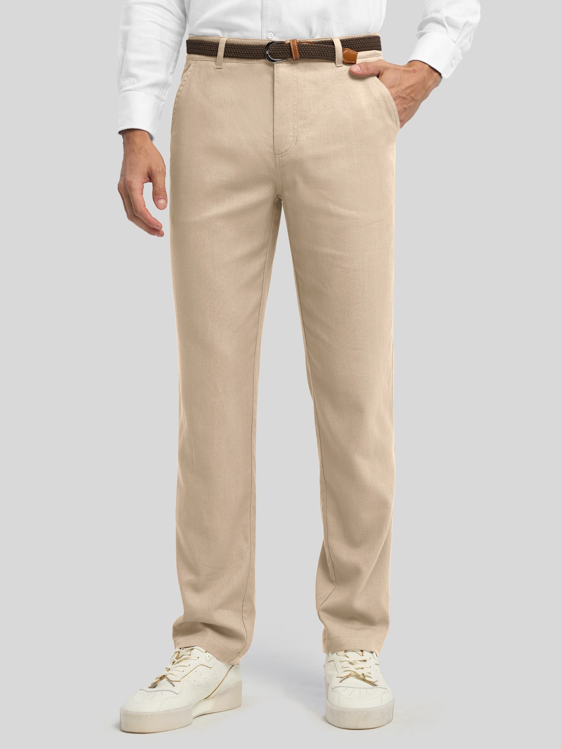 Men's Cotton Linen Breathable Casual Pants - Image 12