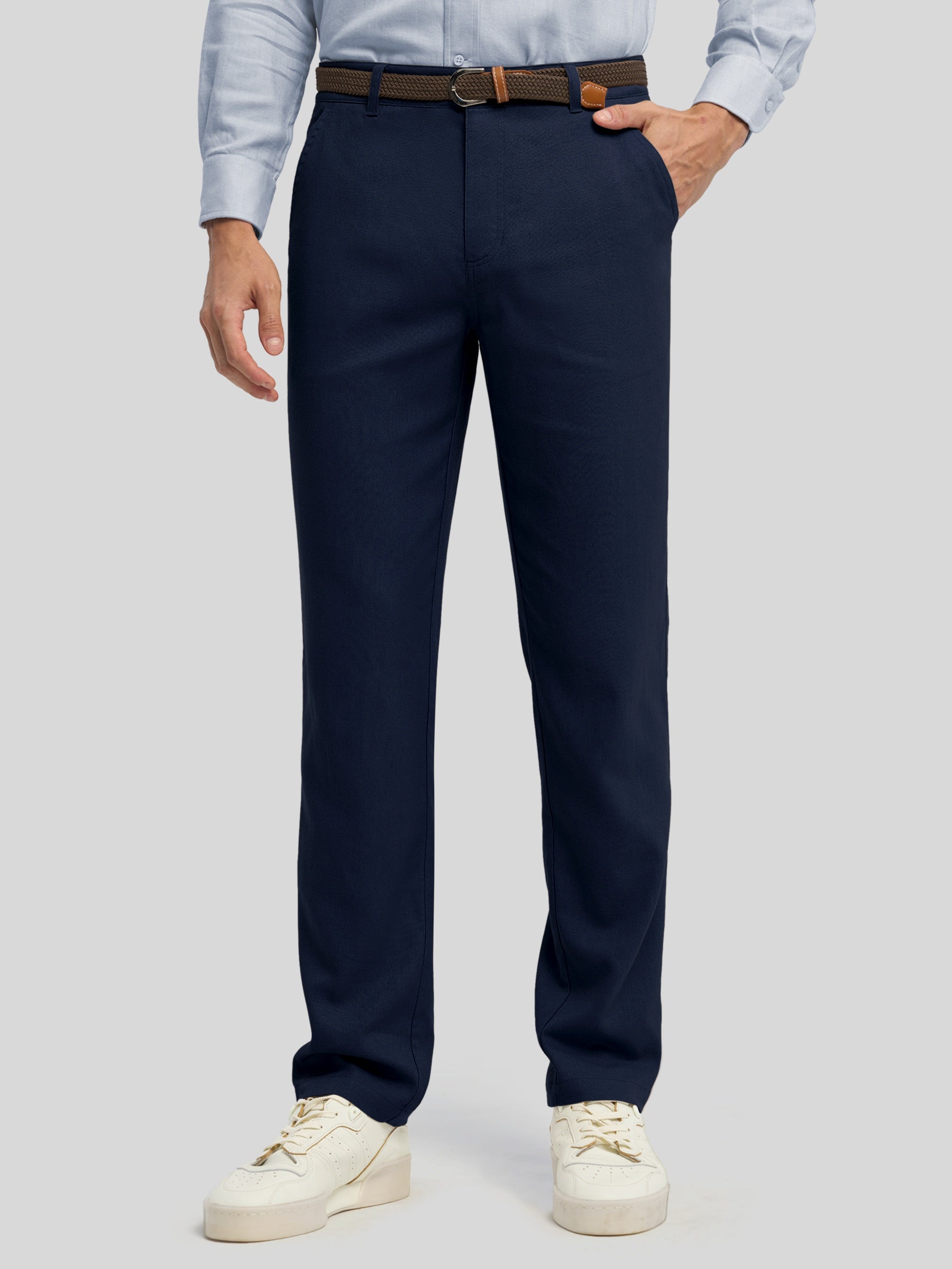 Men's Cotton Linen Breathable Casual Pants - Image 36