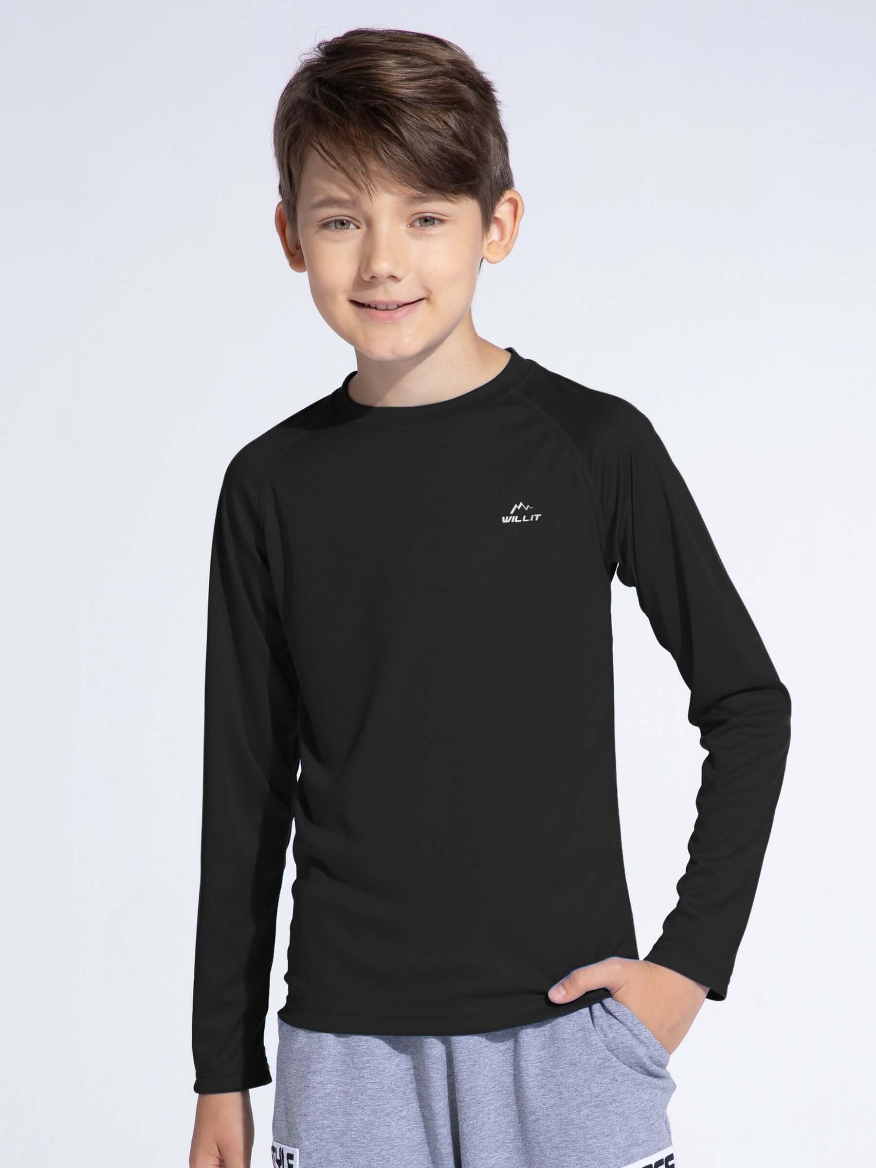 Boy's Long Sleeve Rash Guard Swim Shirts - Image 7