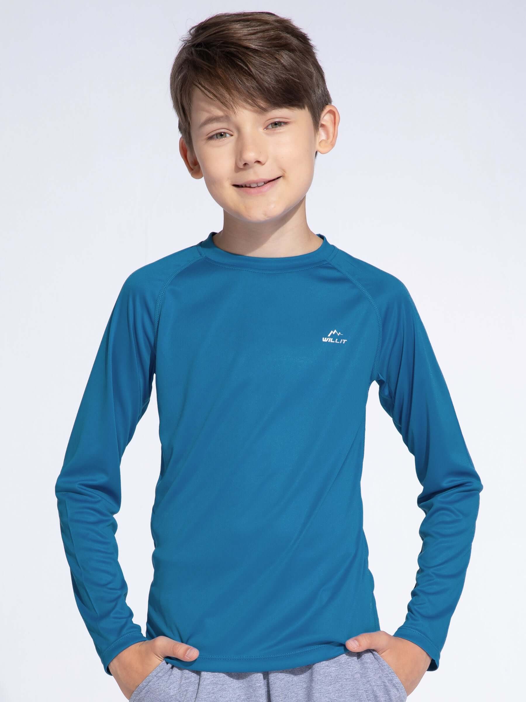 Boy's Long Sleeve Rash Guard Swim Shirts - Image 25