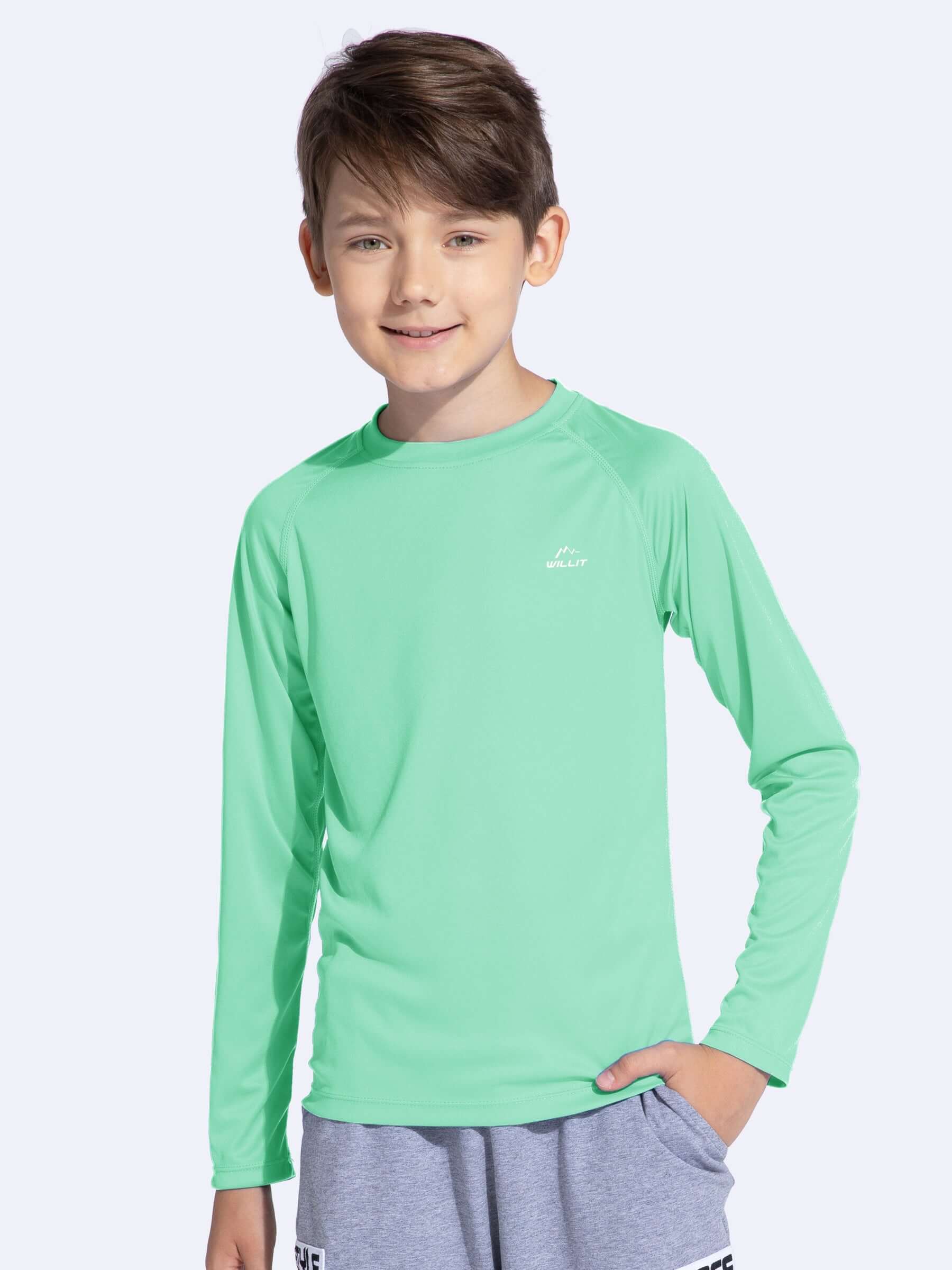 Boy's Long Sleeve Rash Guard Swim Shirts - Image 2