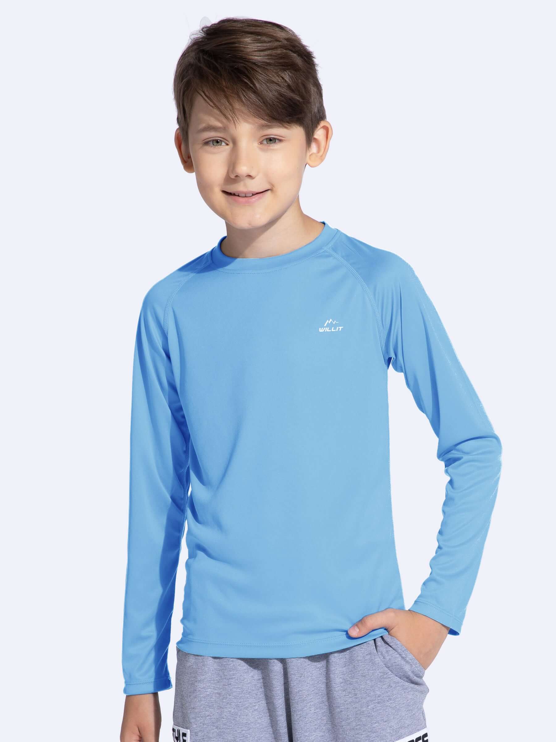 Boy's Long Sleeve Rash Guard Swim Shirts - Image 17