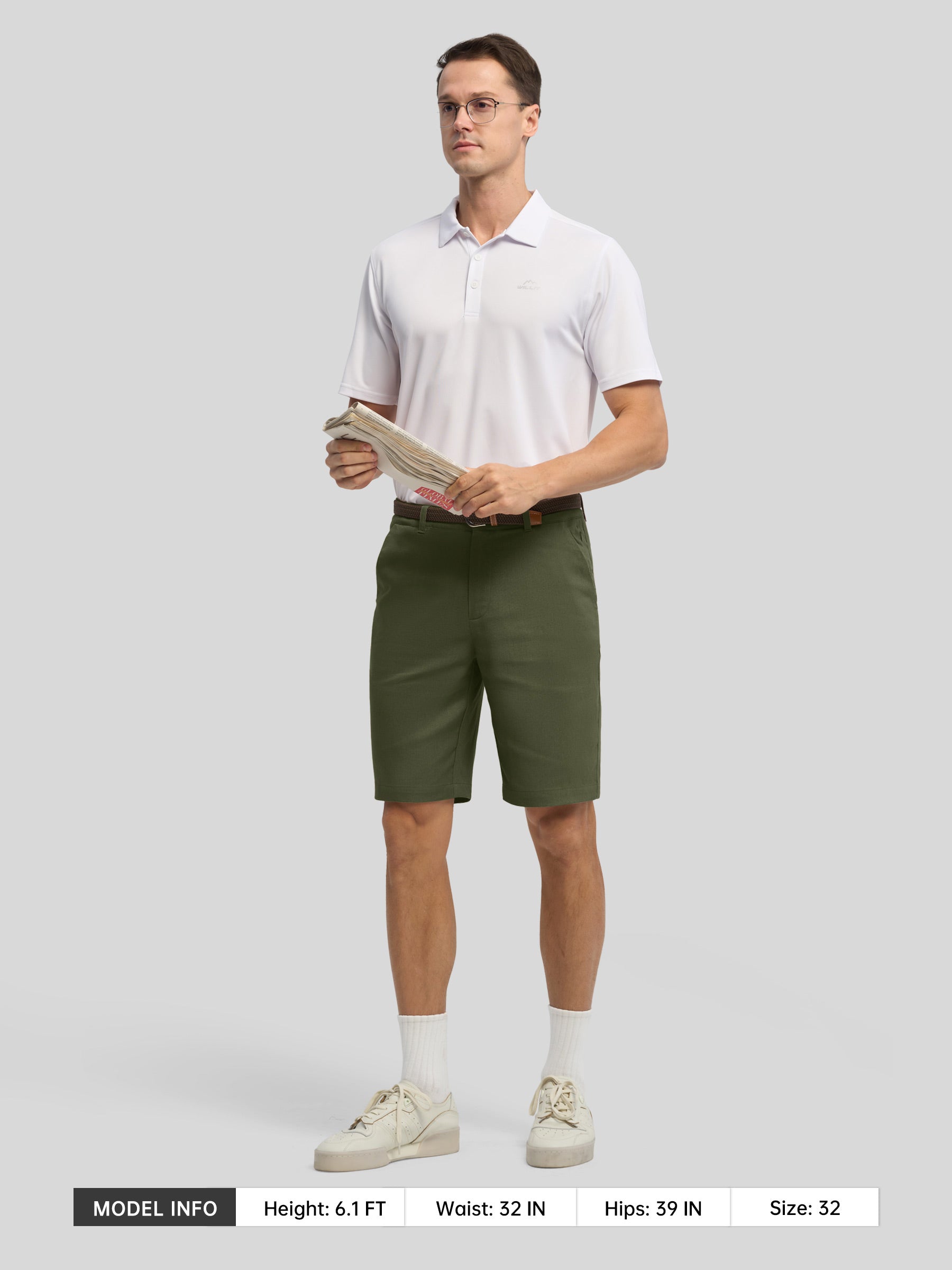 Men's Linen Shorts 10 Inch Flat Front - Image 7