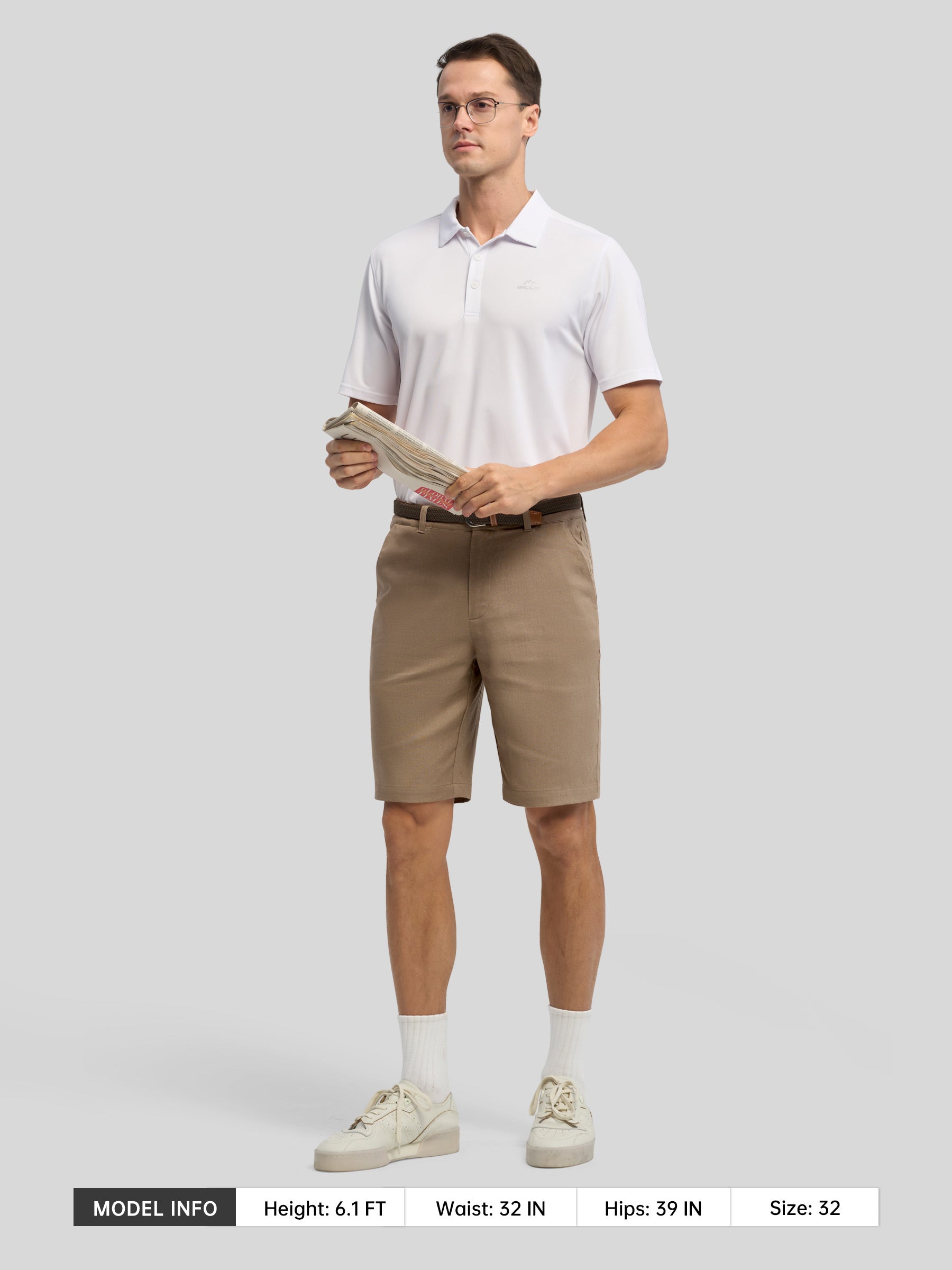 Men's Linen Shorts 10 Inch Flat Front - Image 15