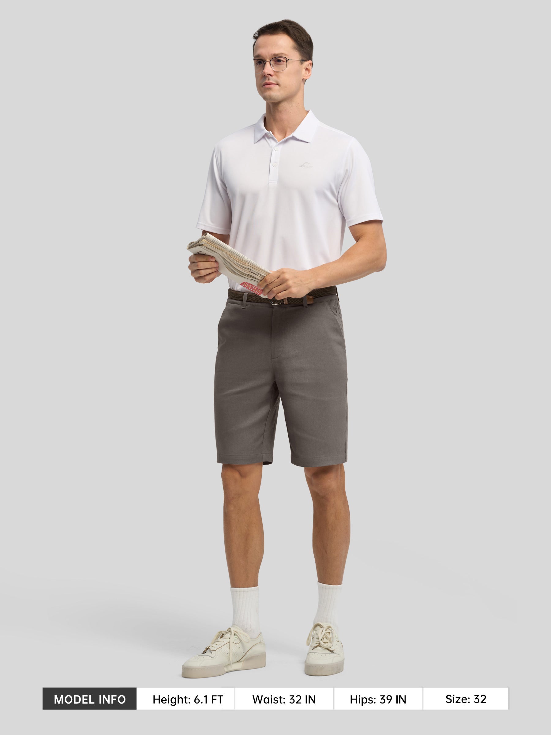 Men's Linen Shorts 10 Inch Flat Front - Image 28