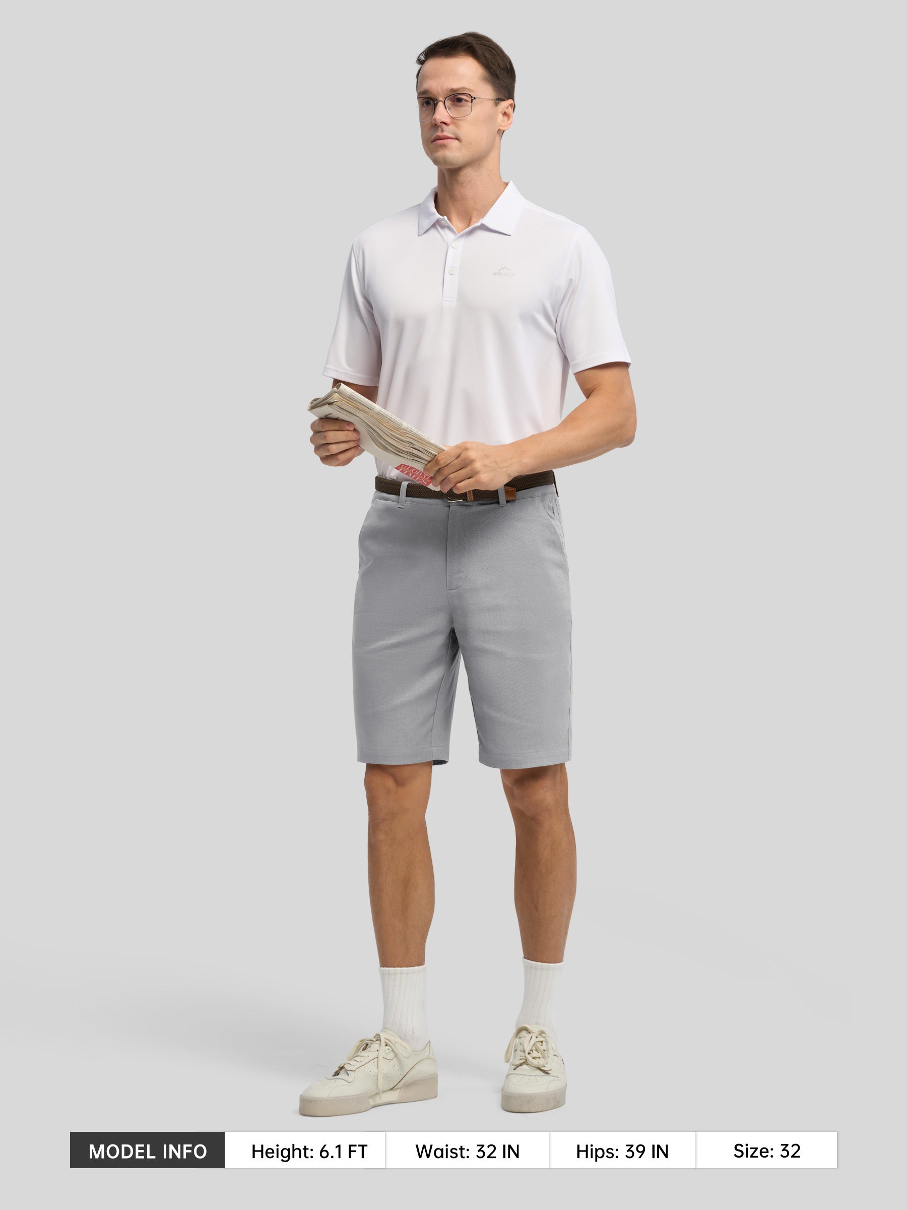 Men's Linen Shorts 10 Inch Flat Front - Image 11