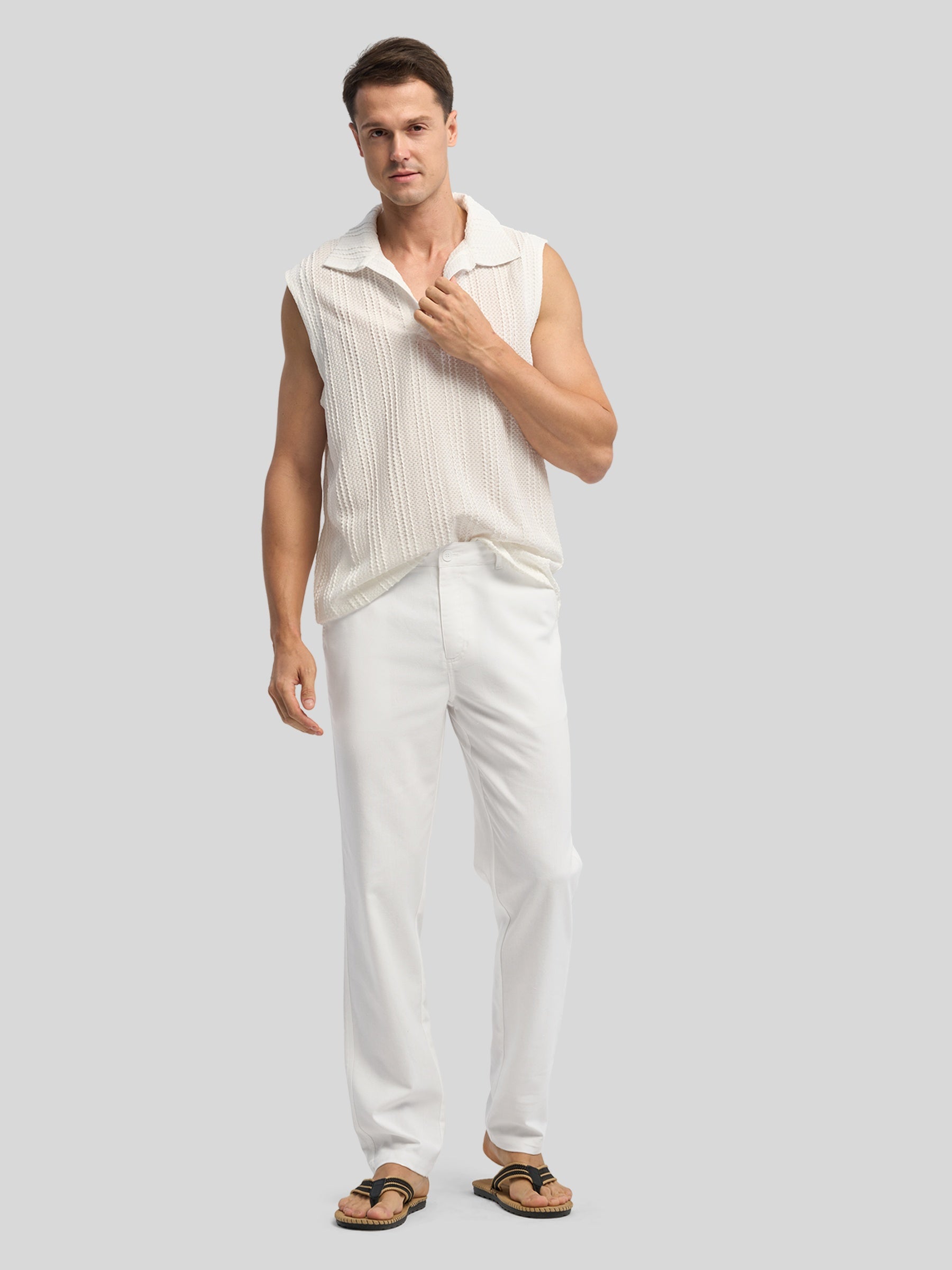 Men's Cotton Linen Breathable Casual Pants - Image 4