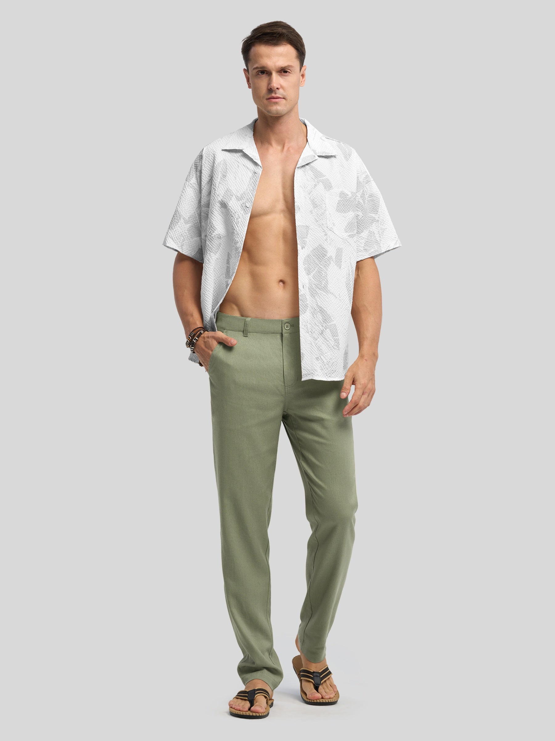 Men's Cotton Linen Breathable Casual Pants - Image 26