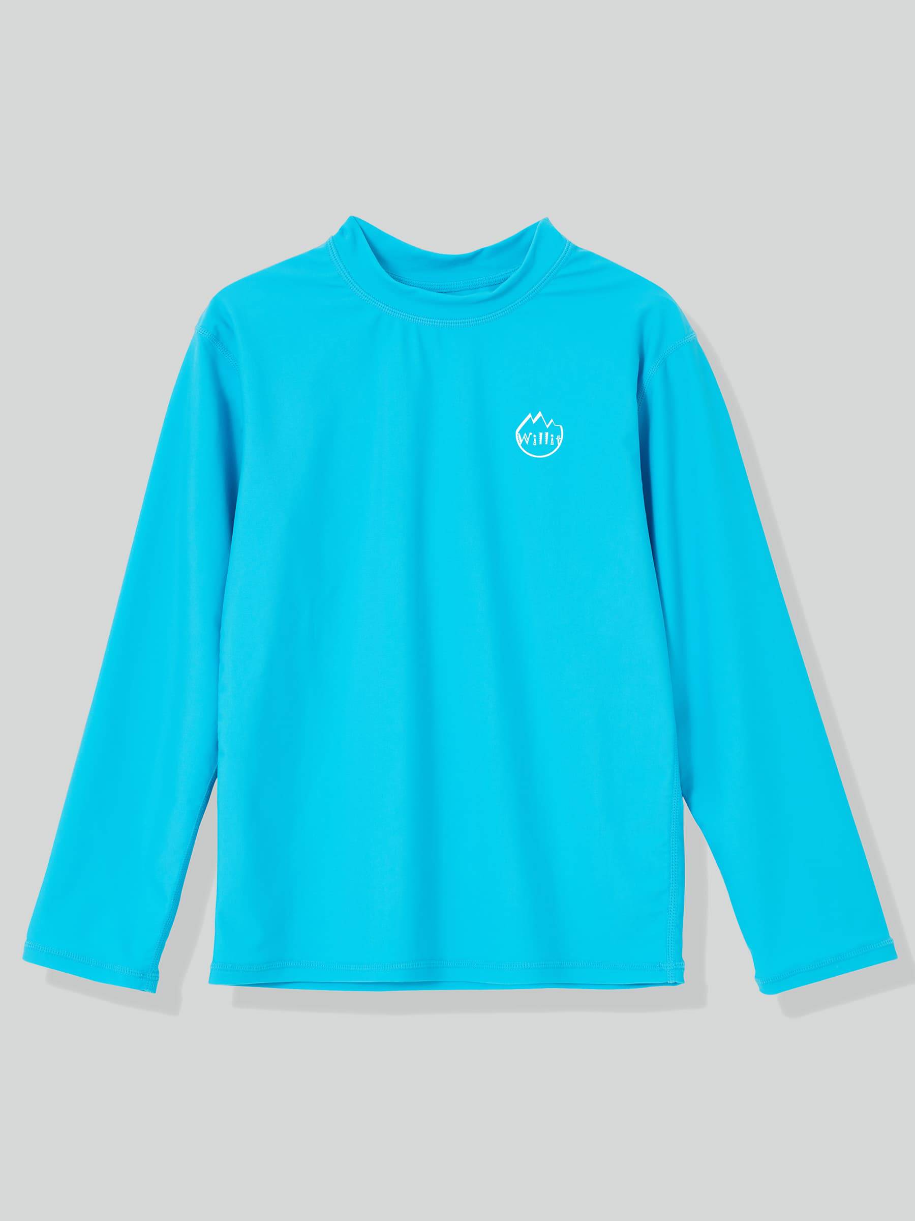 Boy's Solid Long Sleeve Rashguard Shirts - Image 17