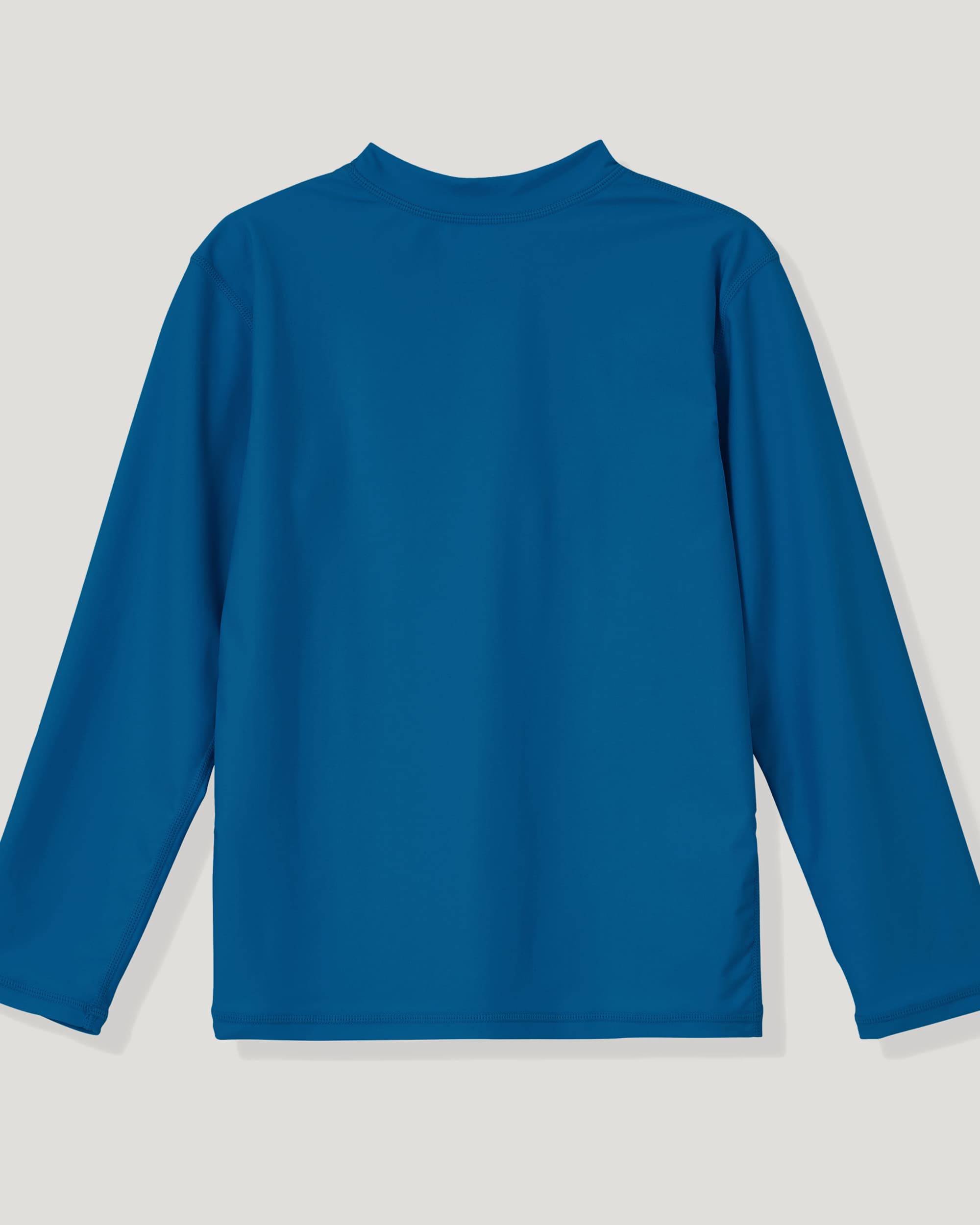 Boy's Solid Long Sleeve Rashguard Shirts - Image 4