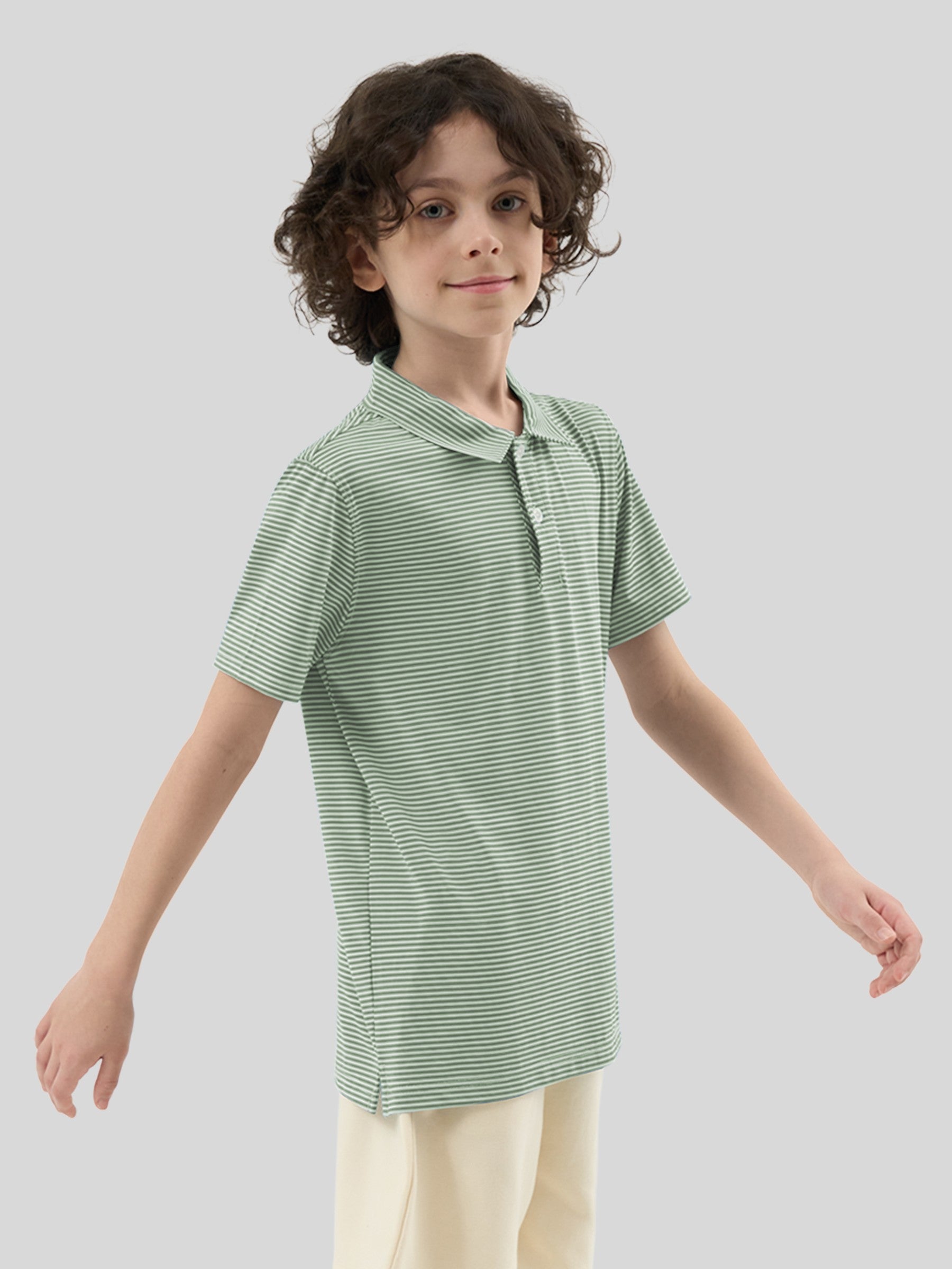 Boy's Striped Golf Polo Shirts - Image 44