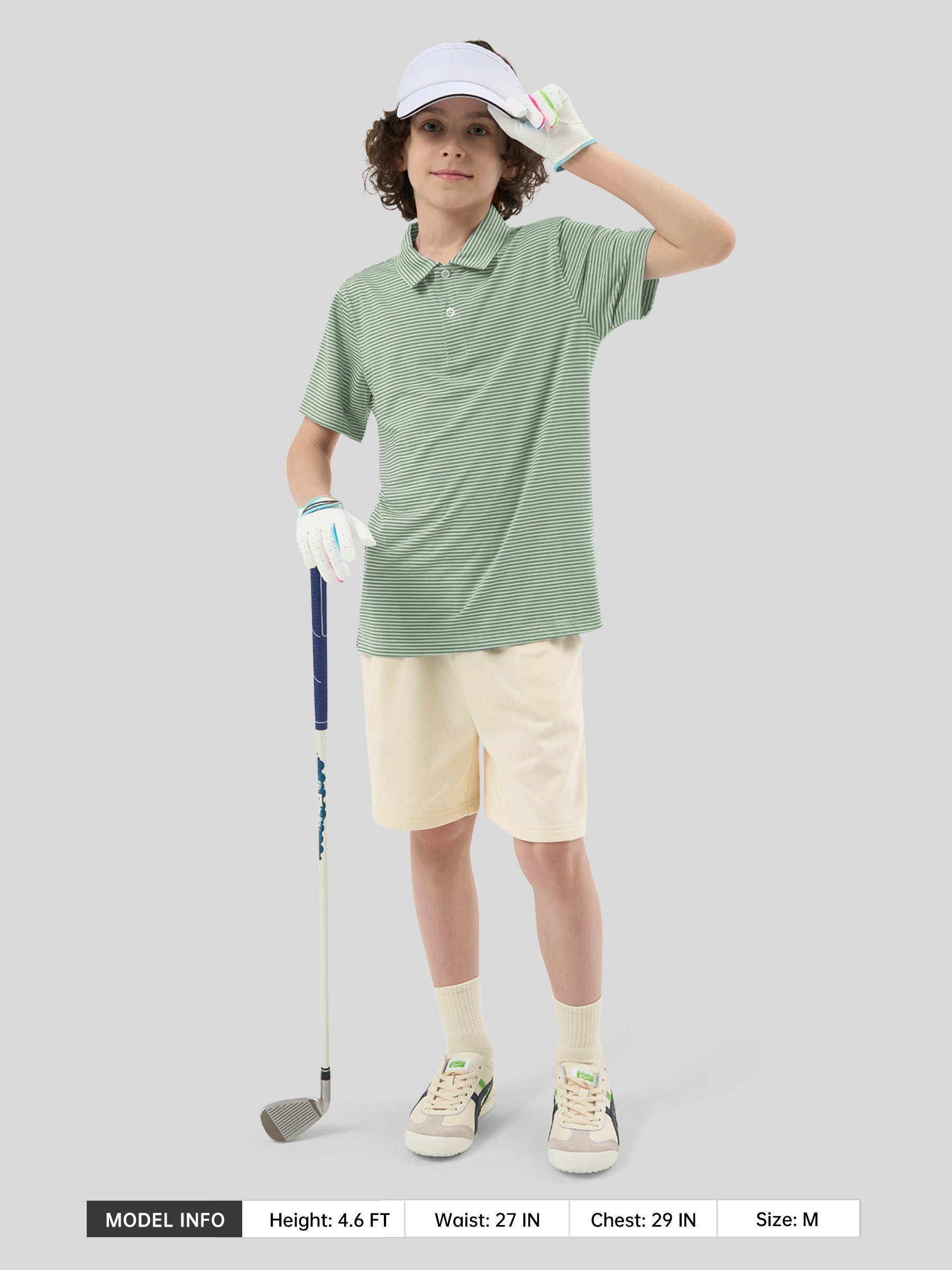 Boy's Striped Golf Polo Shirts - Image 45