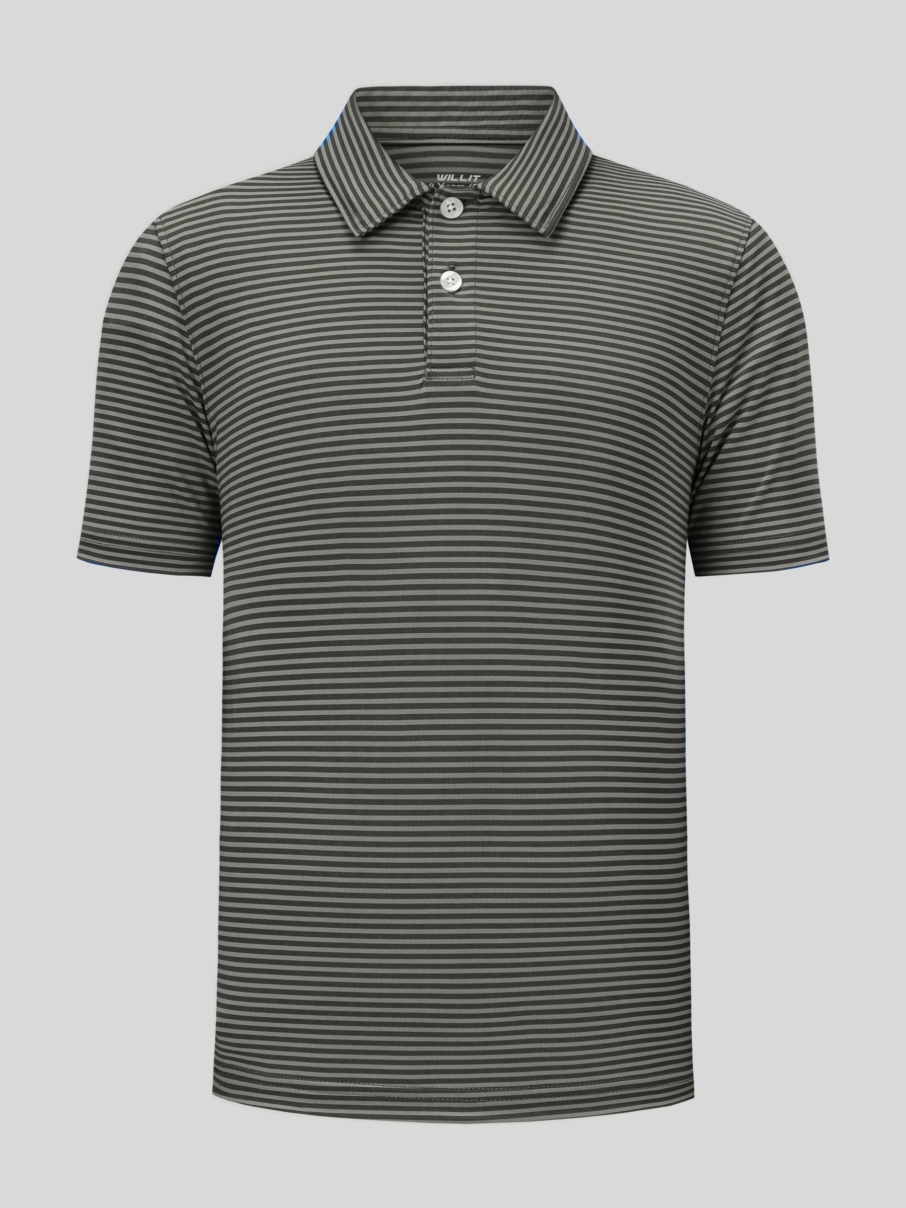 Boy's Striped Golf Polo Shirts - Image 46