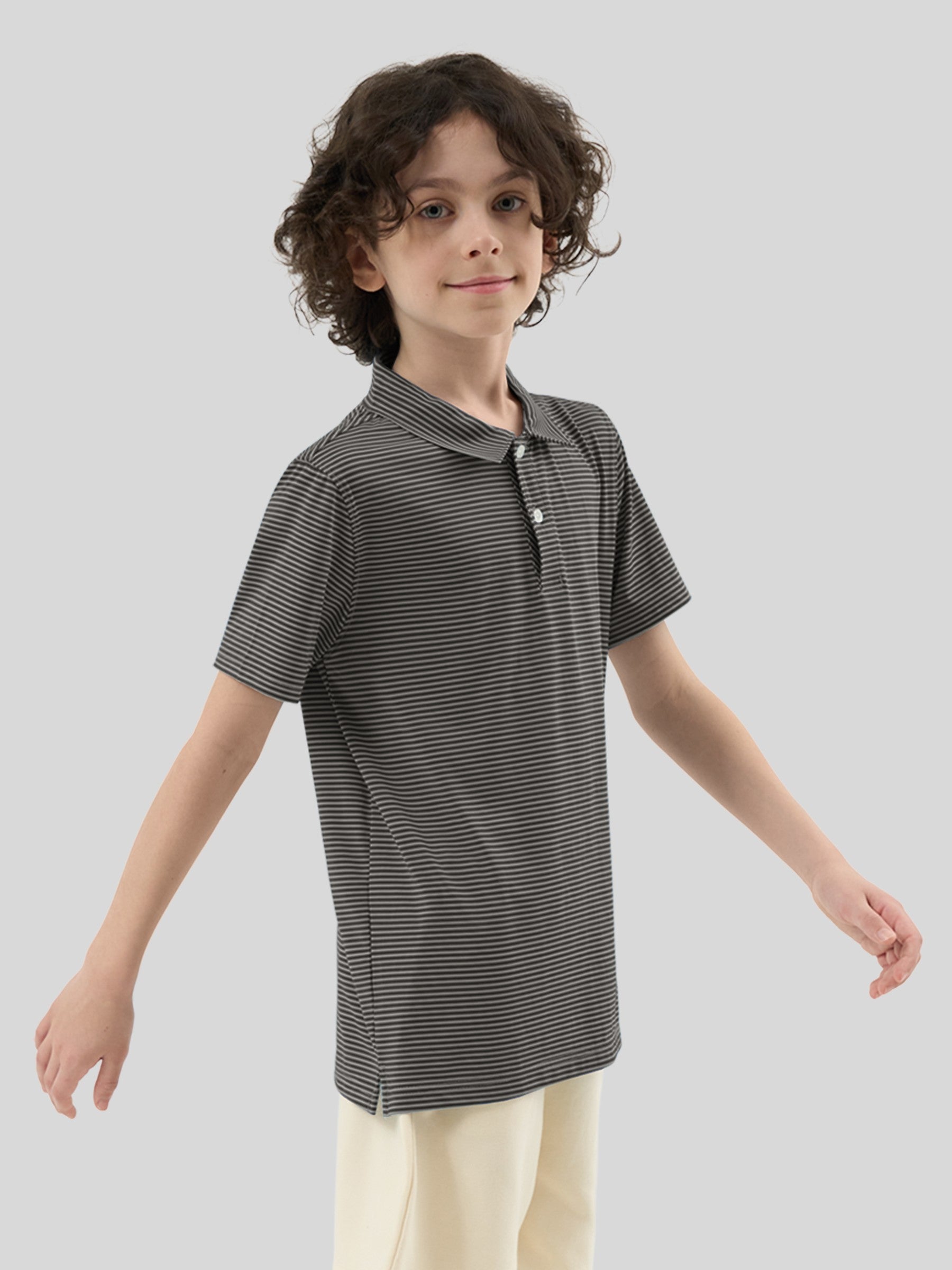 Boy's Striped Golf Polo Shirts - Image 49