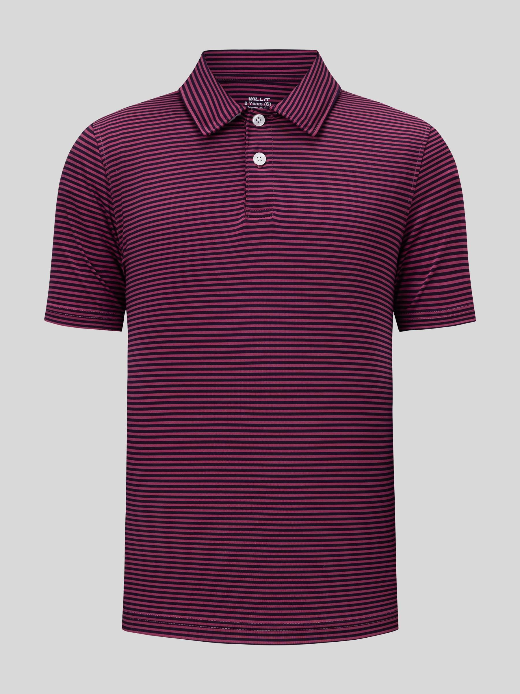 Boy's Striped Golf Polo Shirts - Image 11