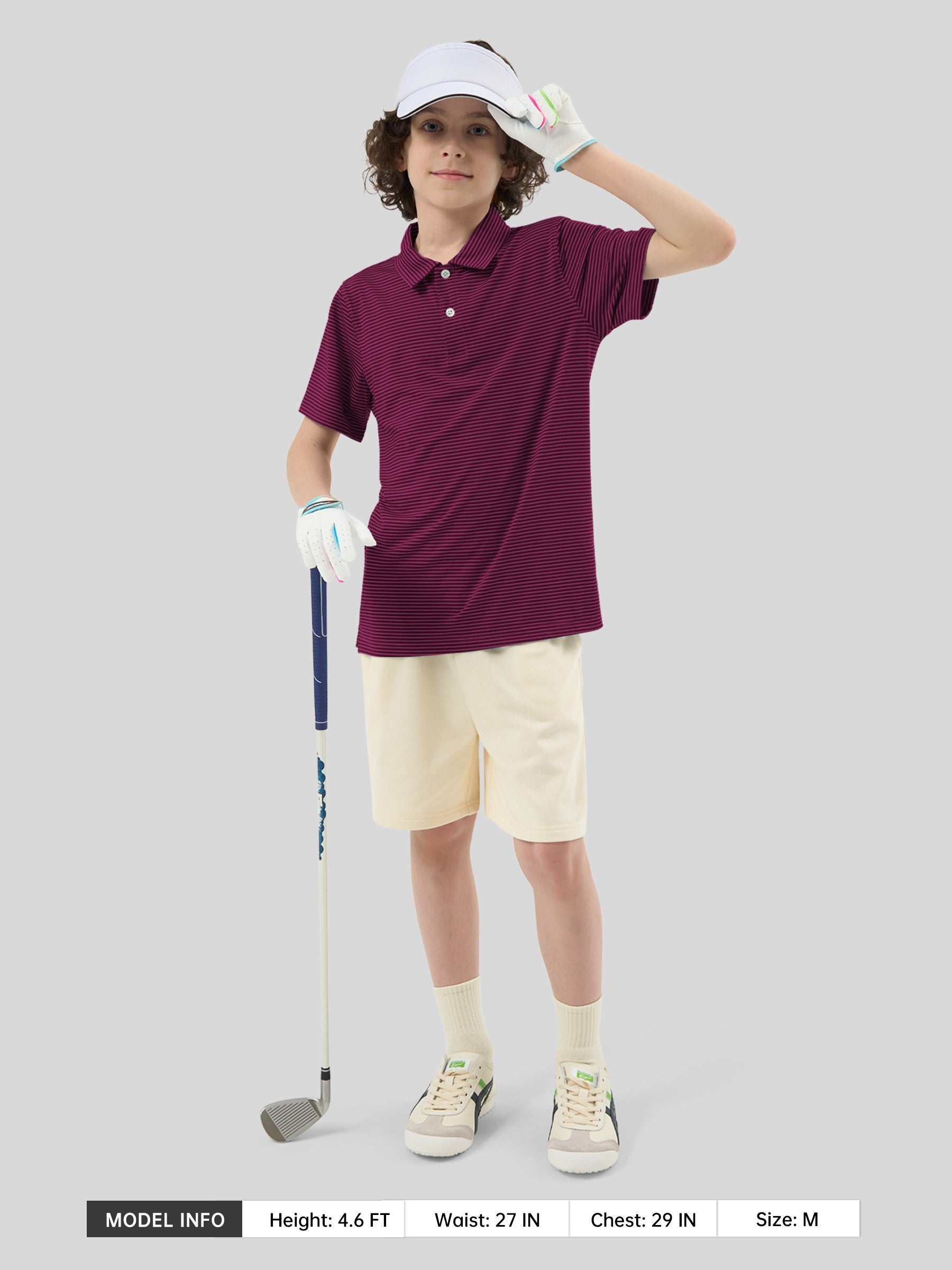 Boy's Striped Golf Polo Shirts - Image 15
