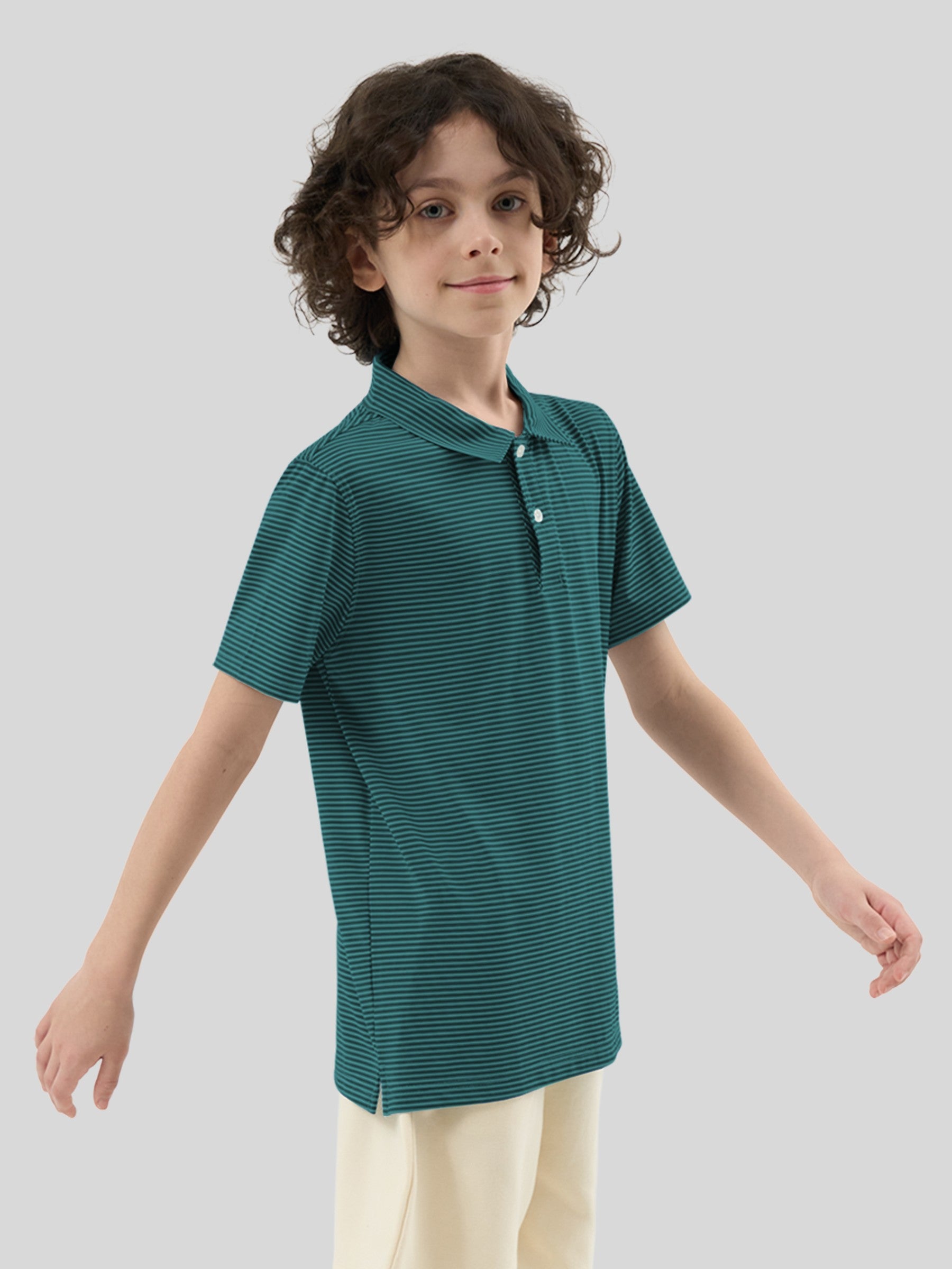 Boy's Striped Golf Polo Shirts - Image 19