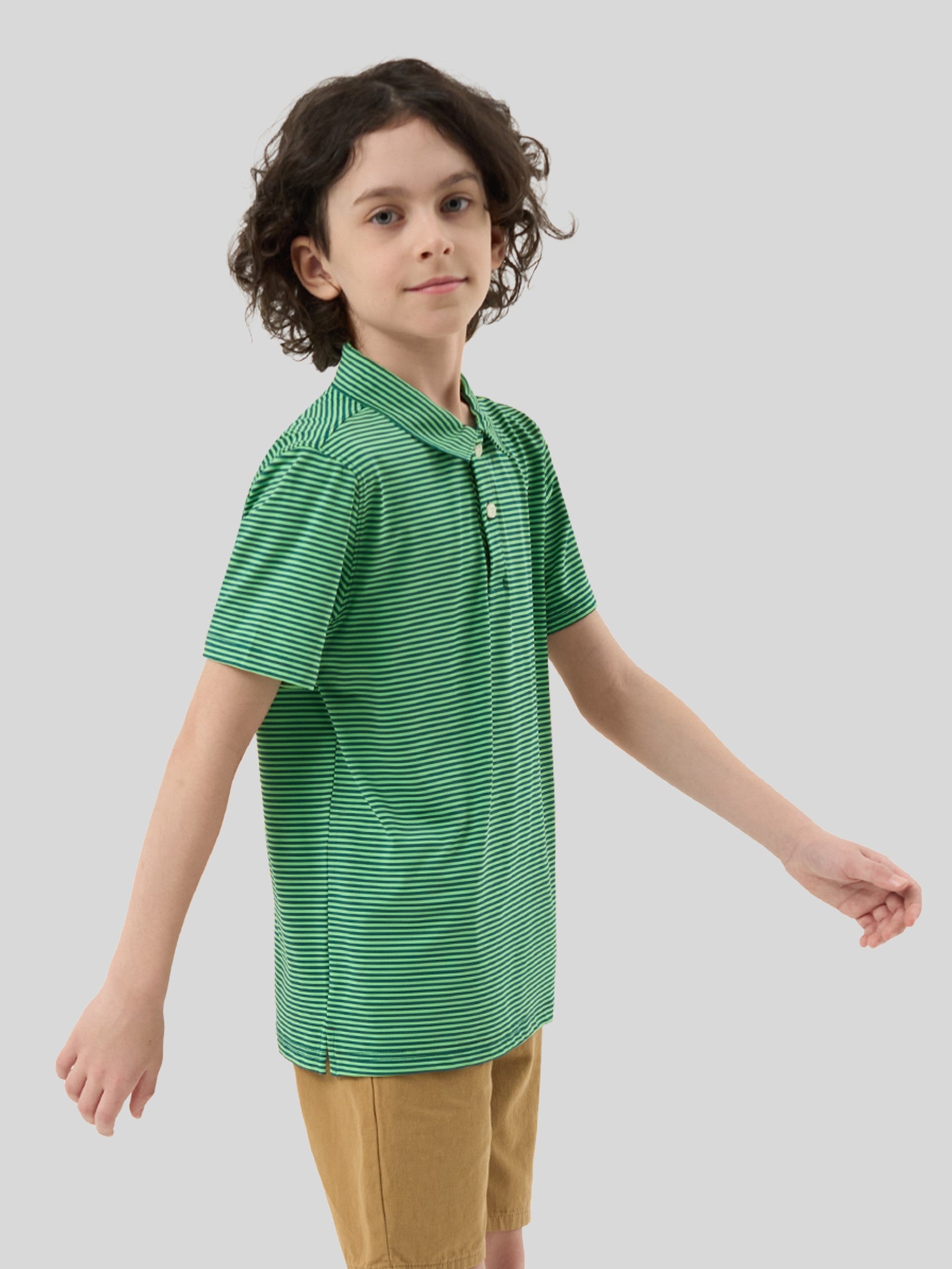 Boy's Striped Golf Polo Shirts