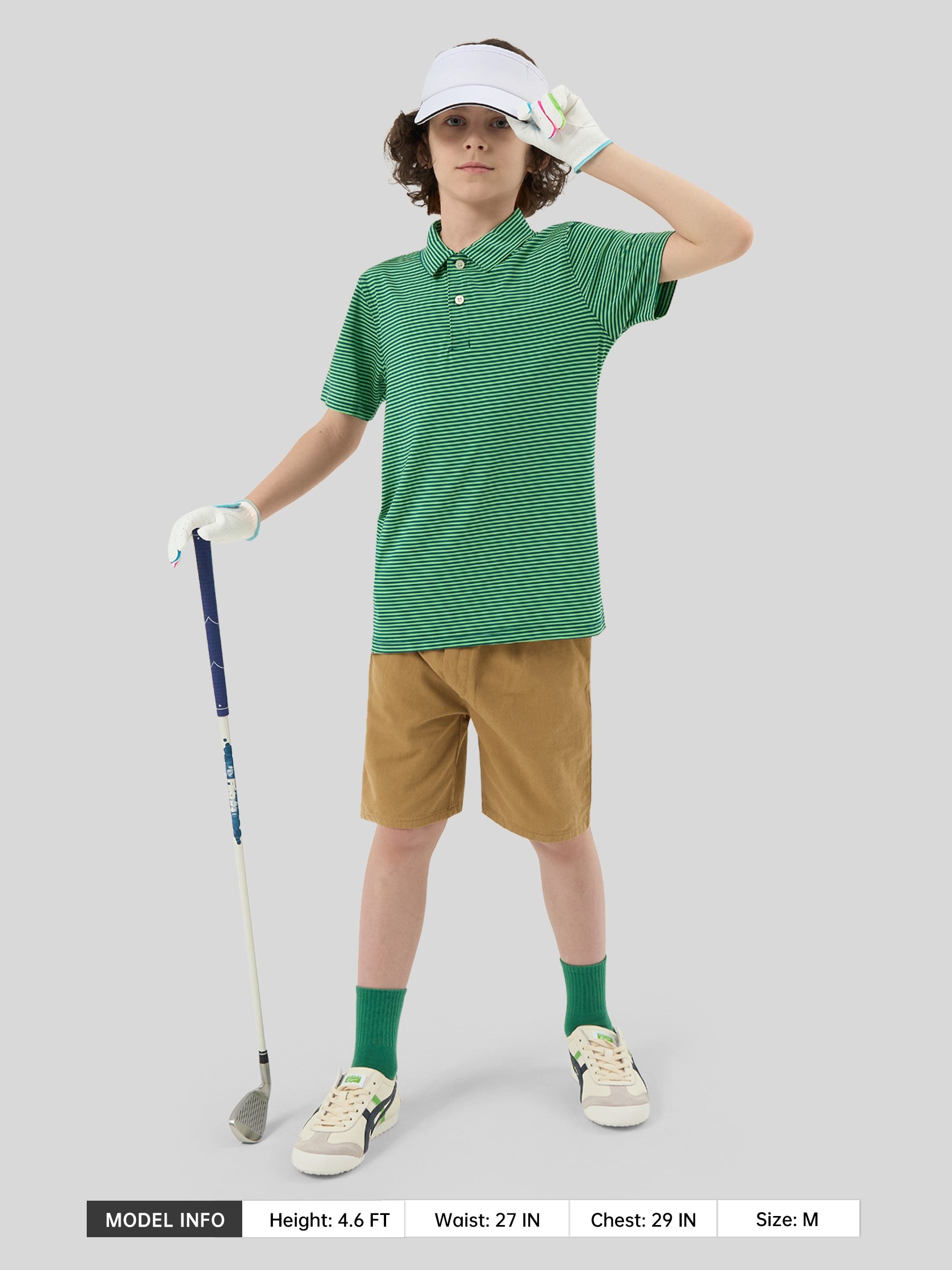 Boy's Striped Golf Polo Shirts - Image 2