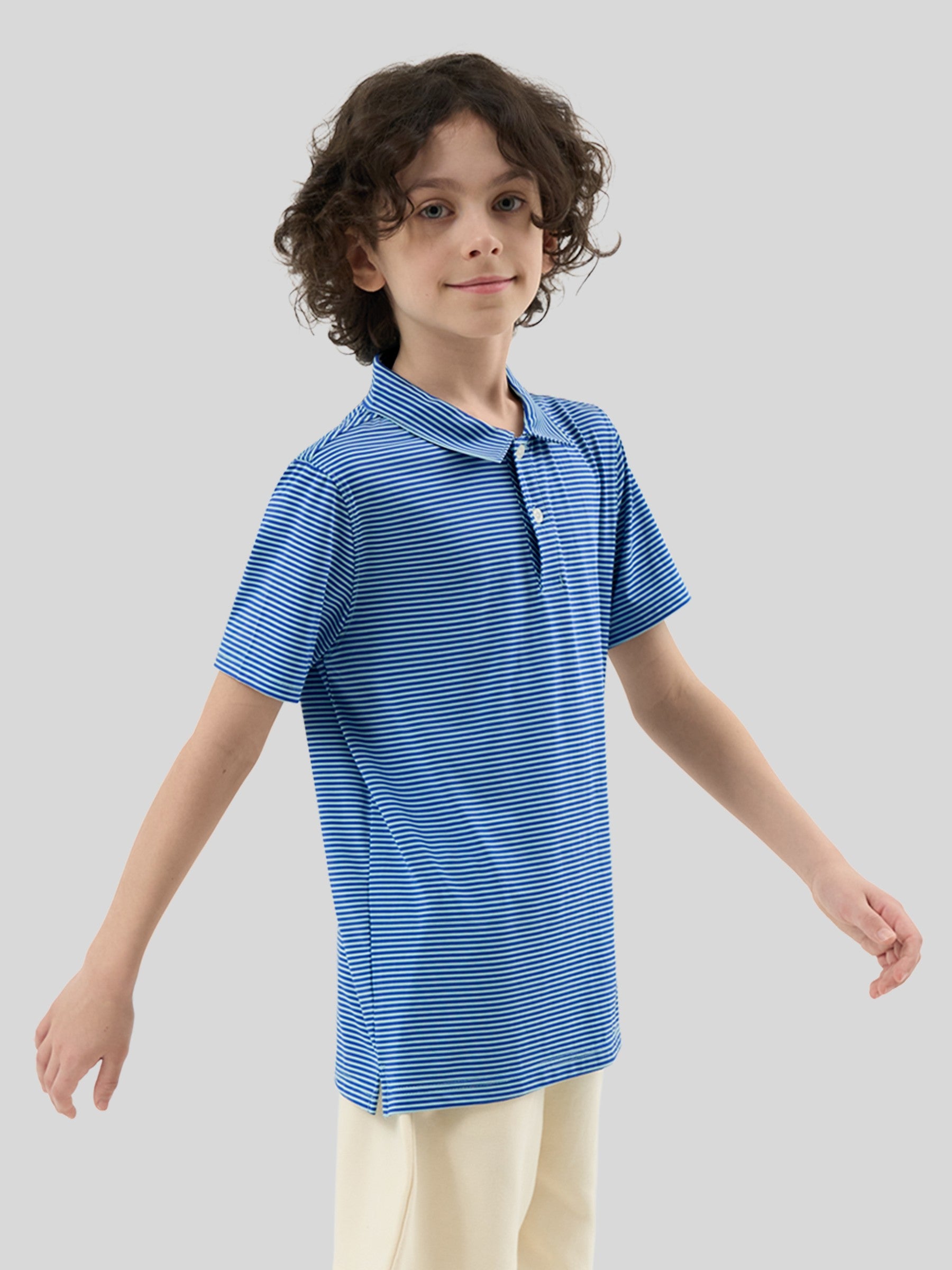 Boy's Striped Golf Polo Shirts - Image 24