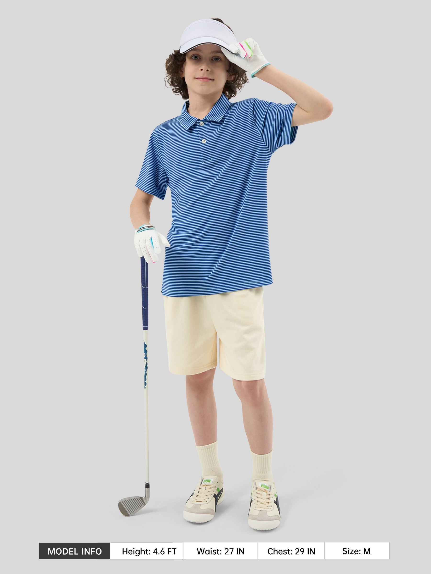 Boy's Striped Golf Polo Shirts - Image 25