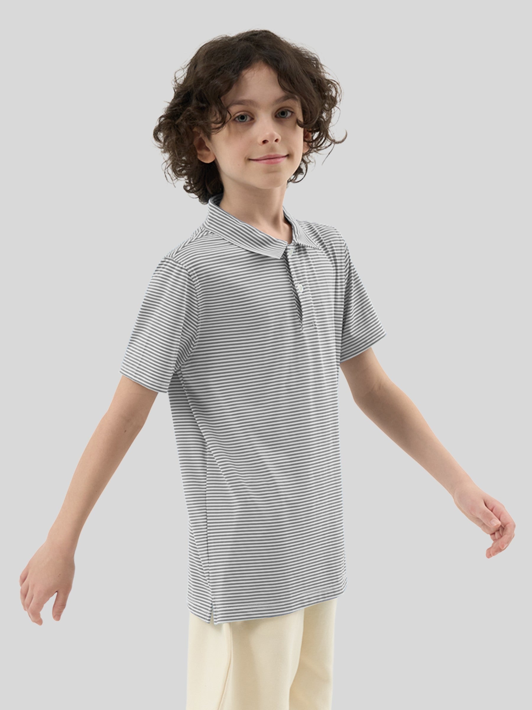 Boy's Striped Golf Polo Shirts - Image 29