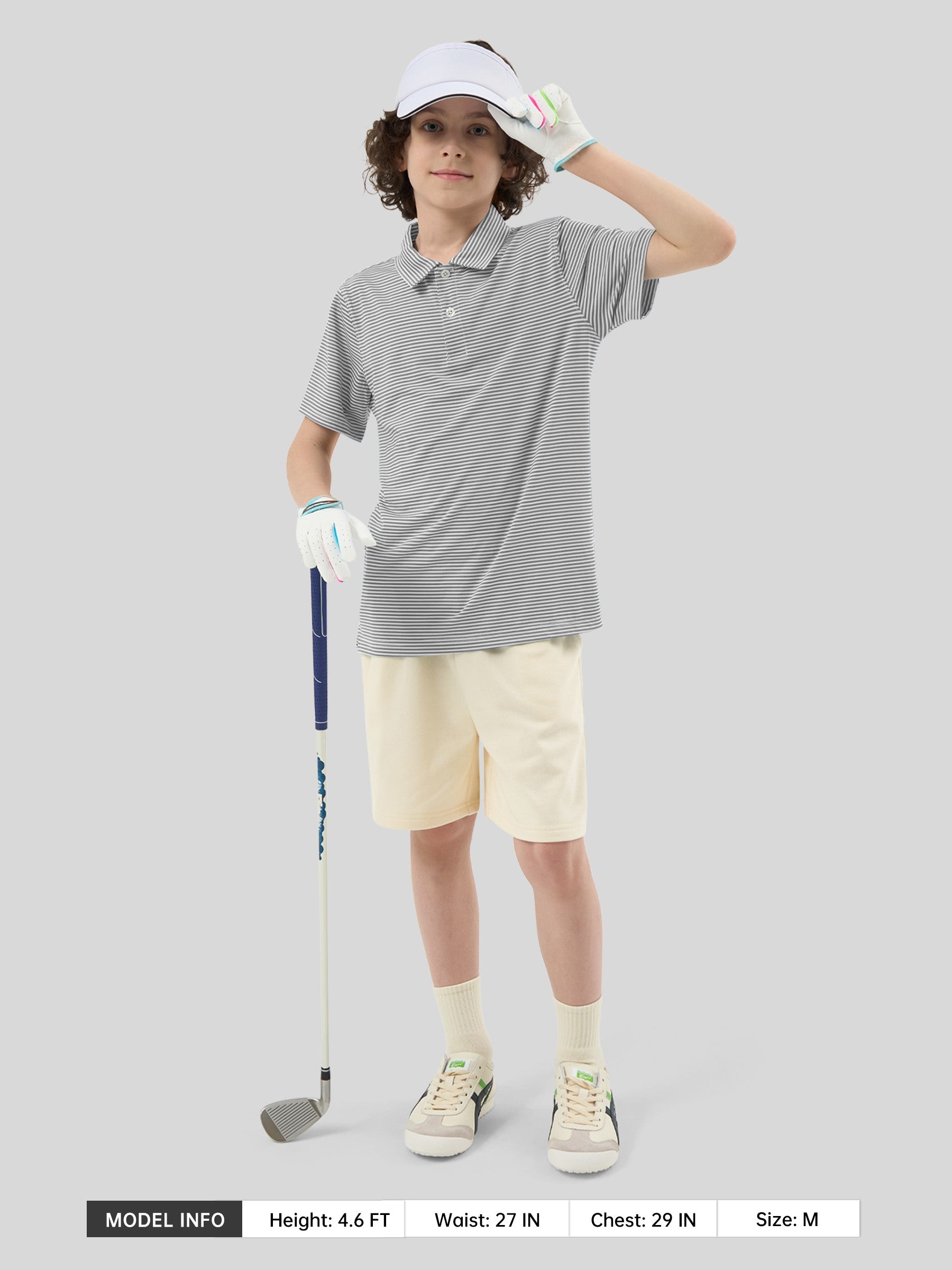 Boy's Striped Golf Polo Shirts - Image 30