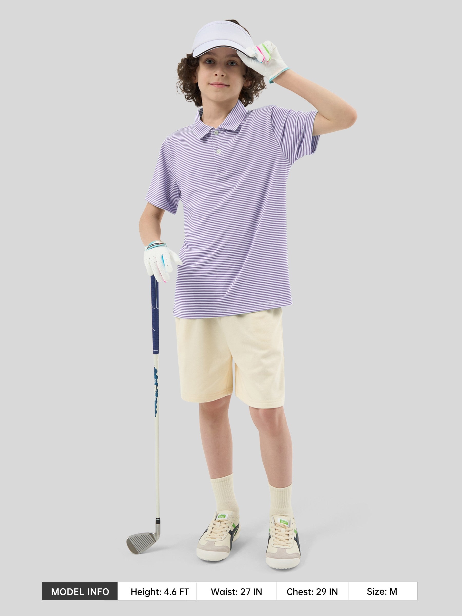 Boy's Striped Golf Polo Shirts - Image 35