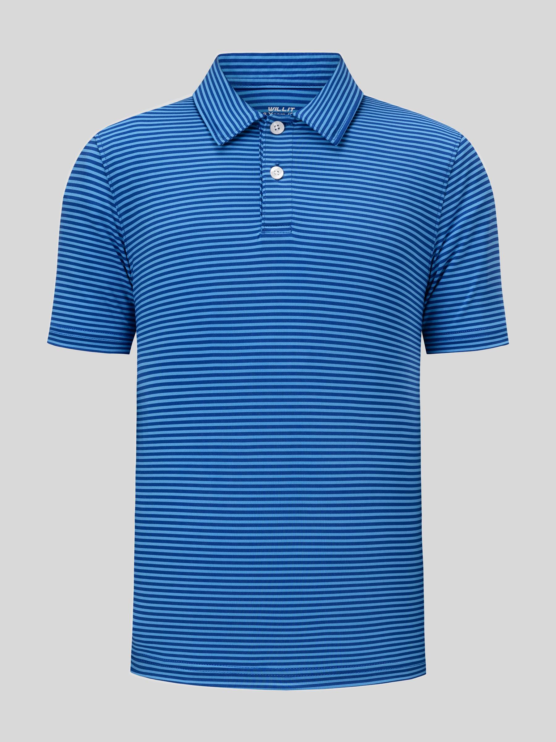 Boy's Striped Golf Polo Shirts - Image 36