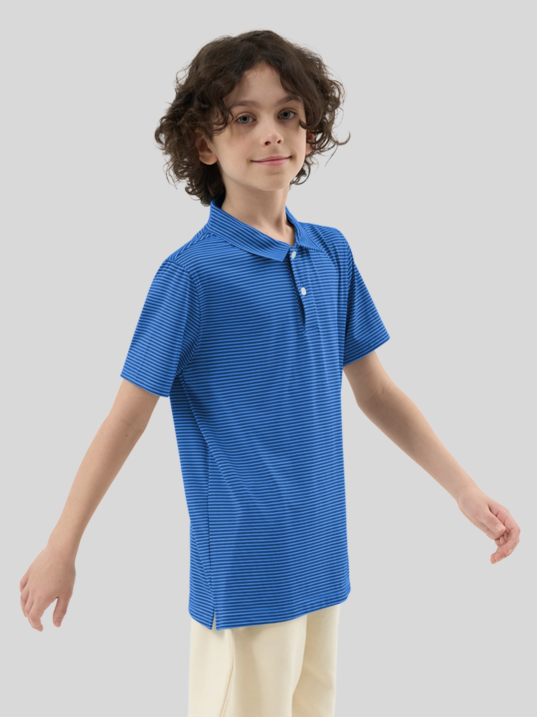 Boy's Striped Golf Polo Shirts - Image 39