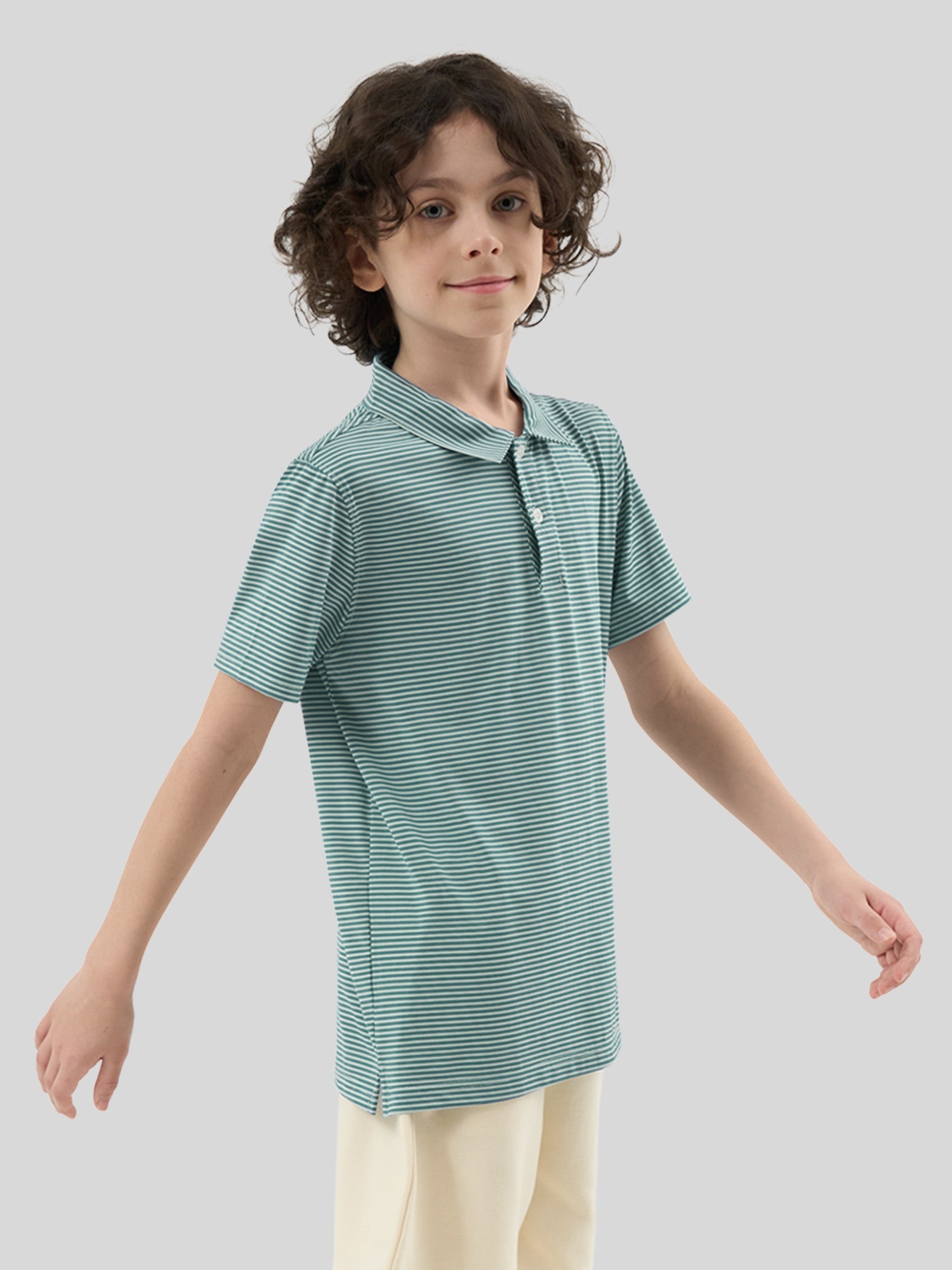 Boy's Striped Golf Polo Shirts - Image 9