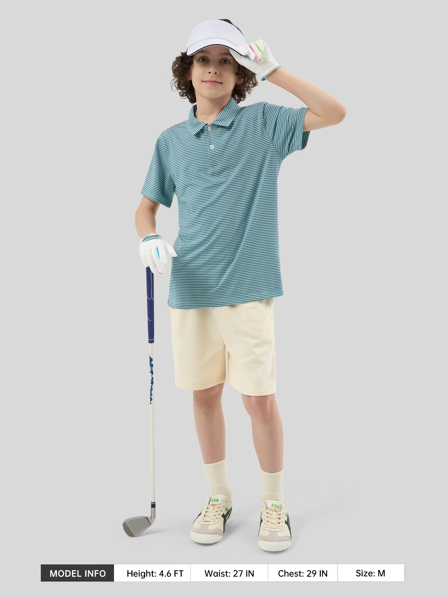 Boy's Striped Golf Polo Shirts - Image 10