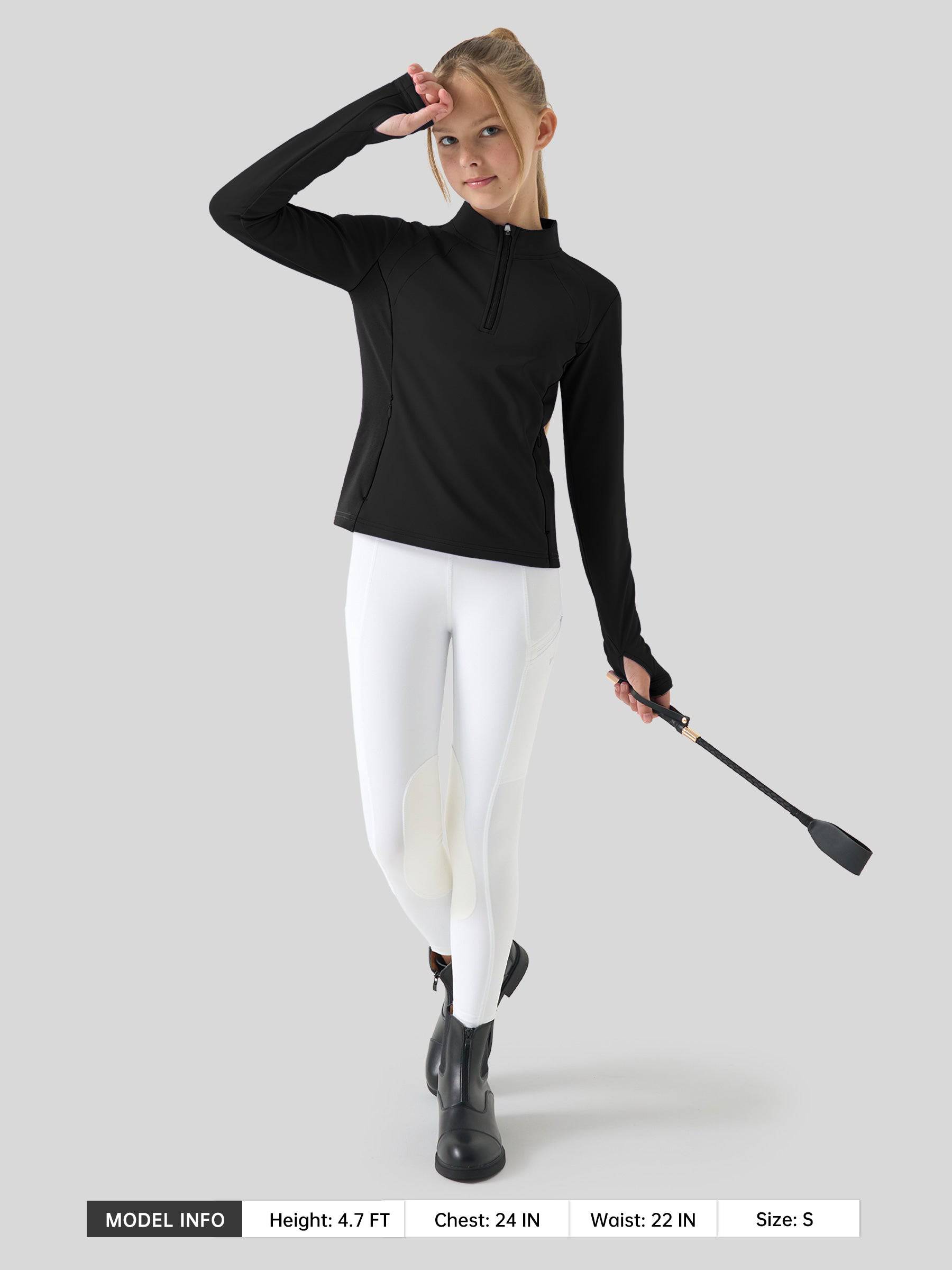 Girls Fleece Horse Riding Long Sleeve Shirts - Image 13
