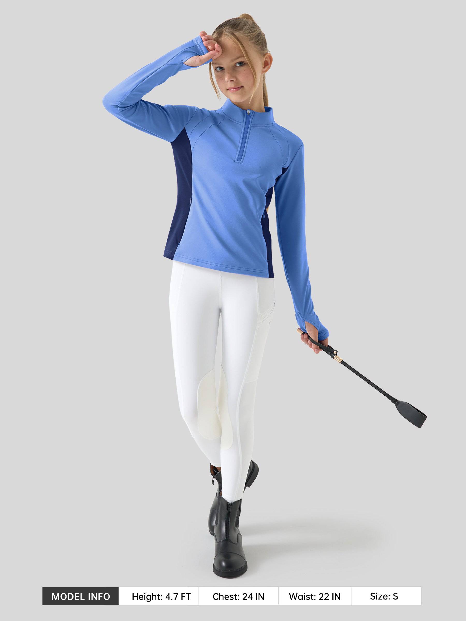Girls Fleece Horse Riding Long Sleeve Shirts - Image 17