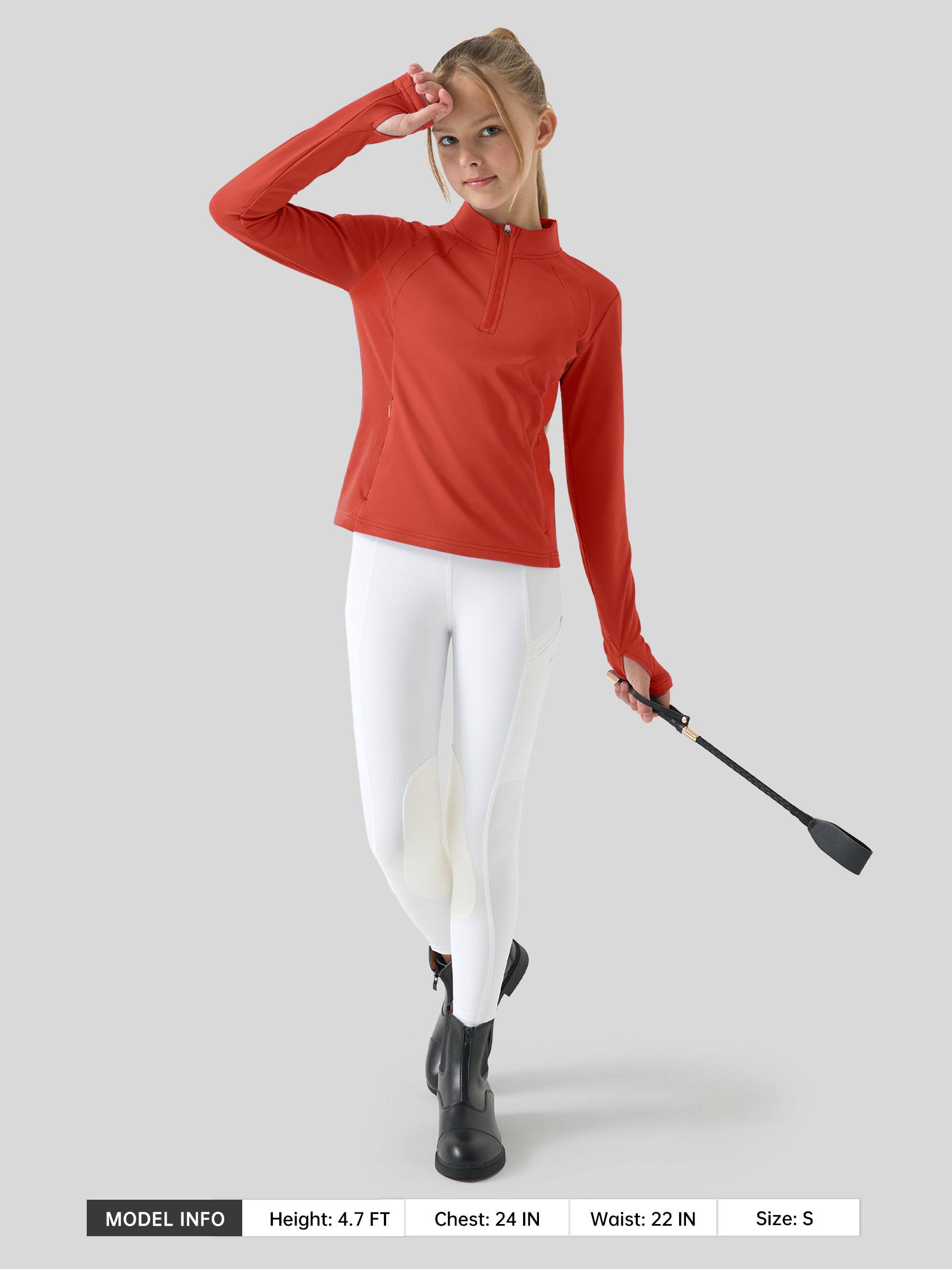 Girls Fleece Horse Riding Long Sleeve Shirts - Image 21