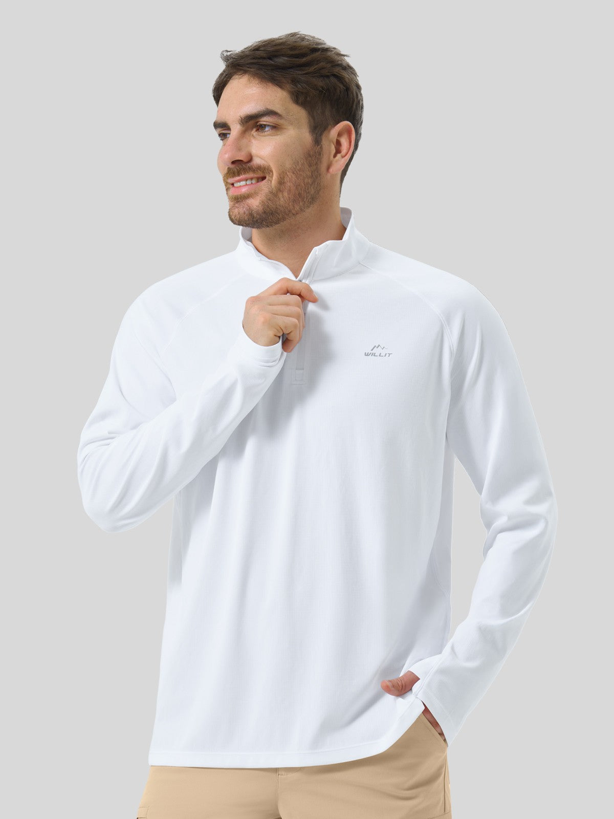 Men's Aero Sun Long Sleeve Zip Polo Shirt UPF 50+ - Image 16
