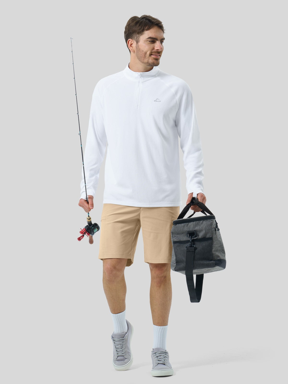 Men's Aero Sun Long Sleeve Zip Polo Shirt UPF 50+ - Image 18