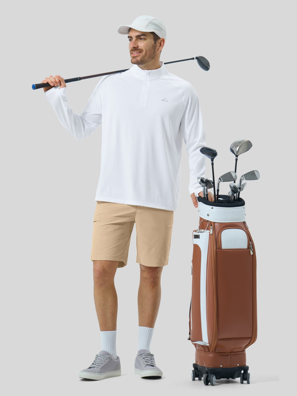 Men's Aero Sun Long Sleeve Zip Polo Shirt UPF 50+ - Image 19
