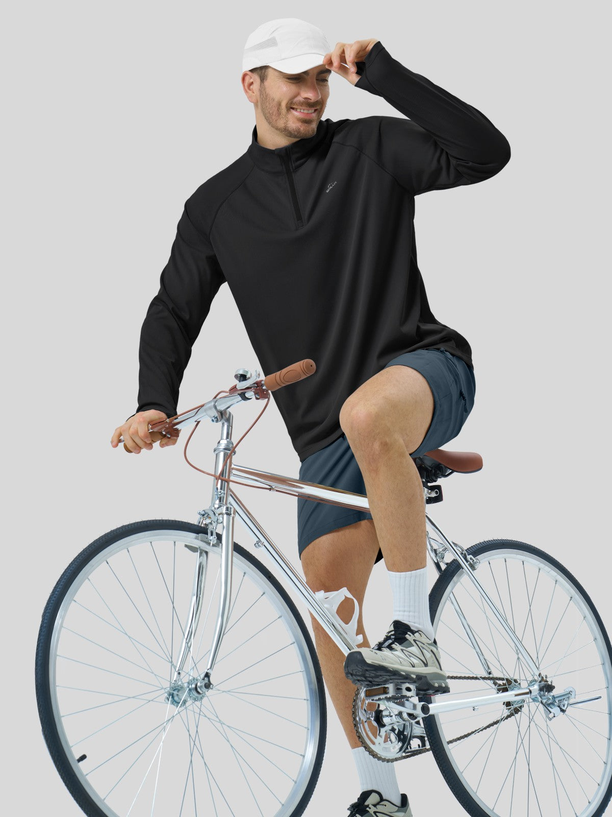 Men's Aero Sun Long Sleeve Zip Polo Shirt UPF 50+ - Image 40