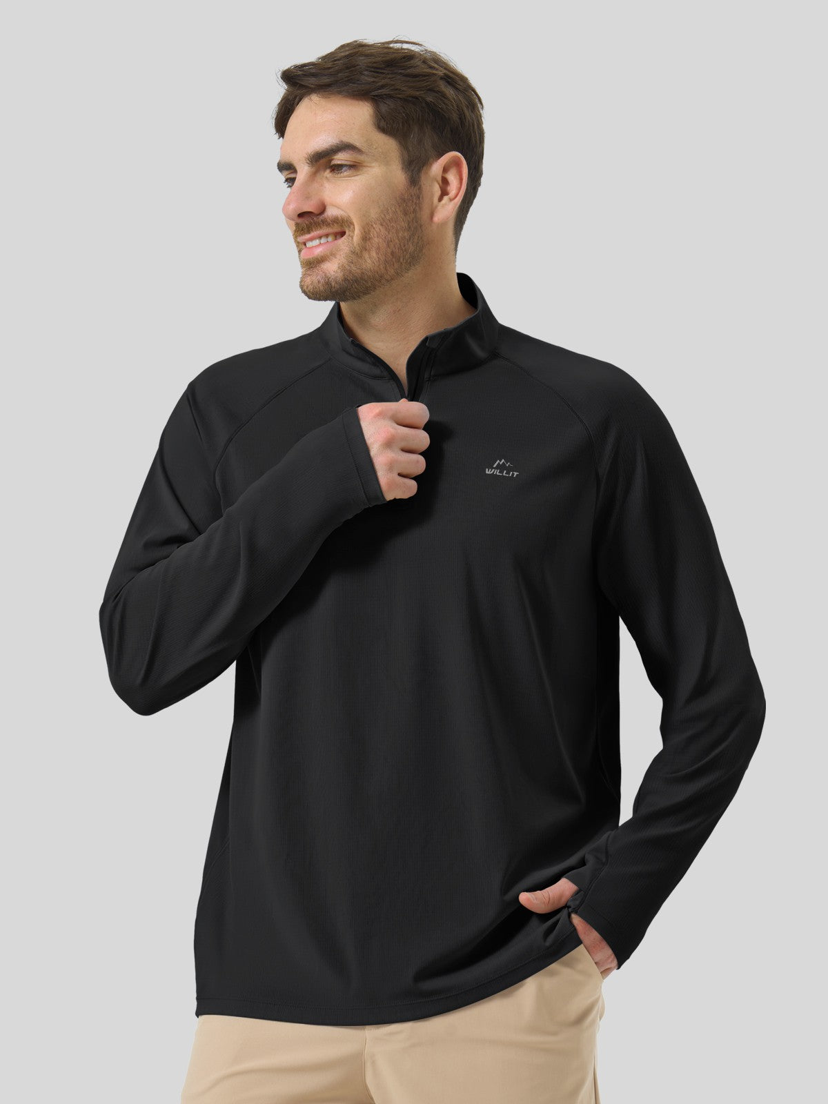 Men's Aero Sun Long Sleeve Zip Polo Shirt UPF 50+ - Image 36