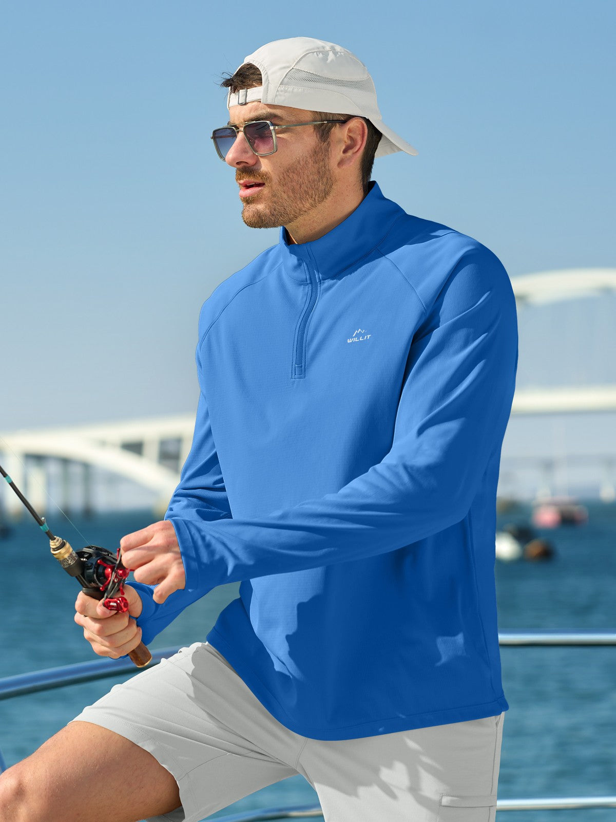 Men's Aero Sun Long Sleeve Zip Polo Shirt UPF 50+ - Image 30
