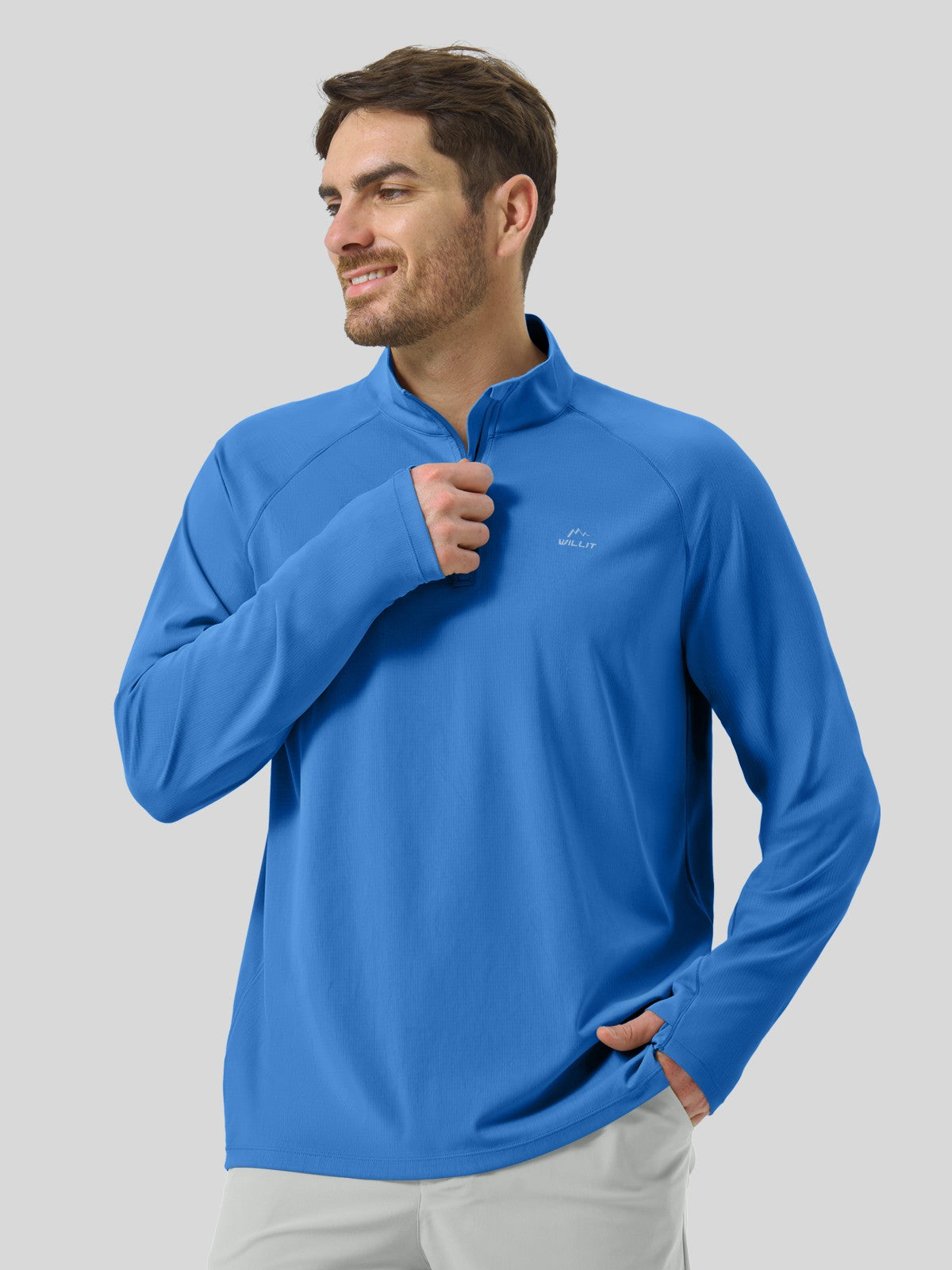 Men's Aero Sun Long Sleeve Zip Polo Shirt UPF 50+ - Image 26